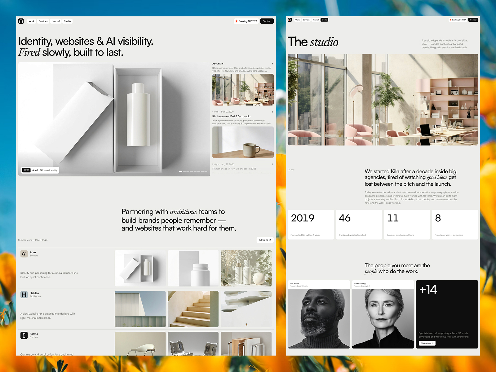 Kiln Studio — Free Agency Template for Framer preview