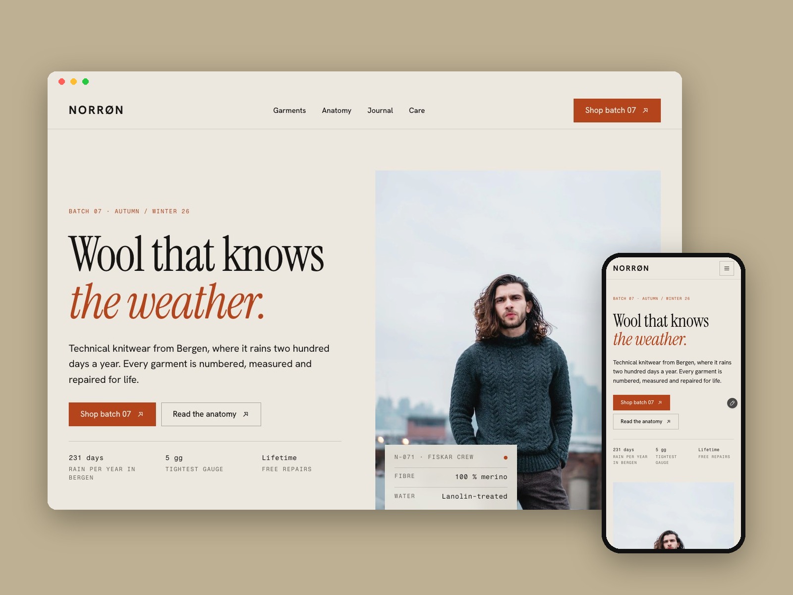 Knitwear Store Site — Free Ecommerce Template for Framer by Protoix preview
