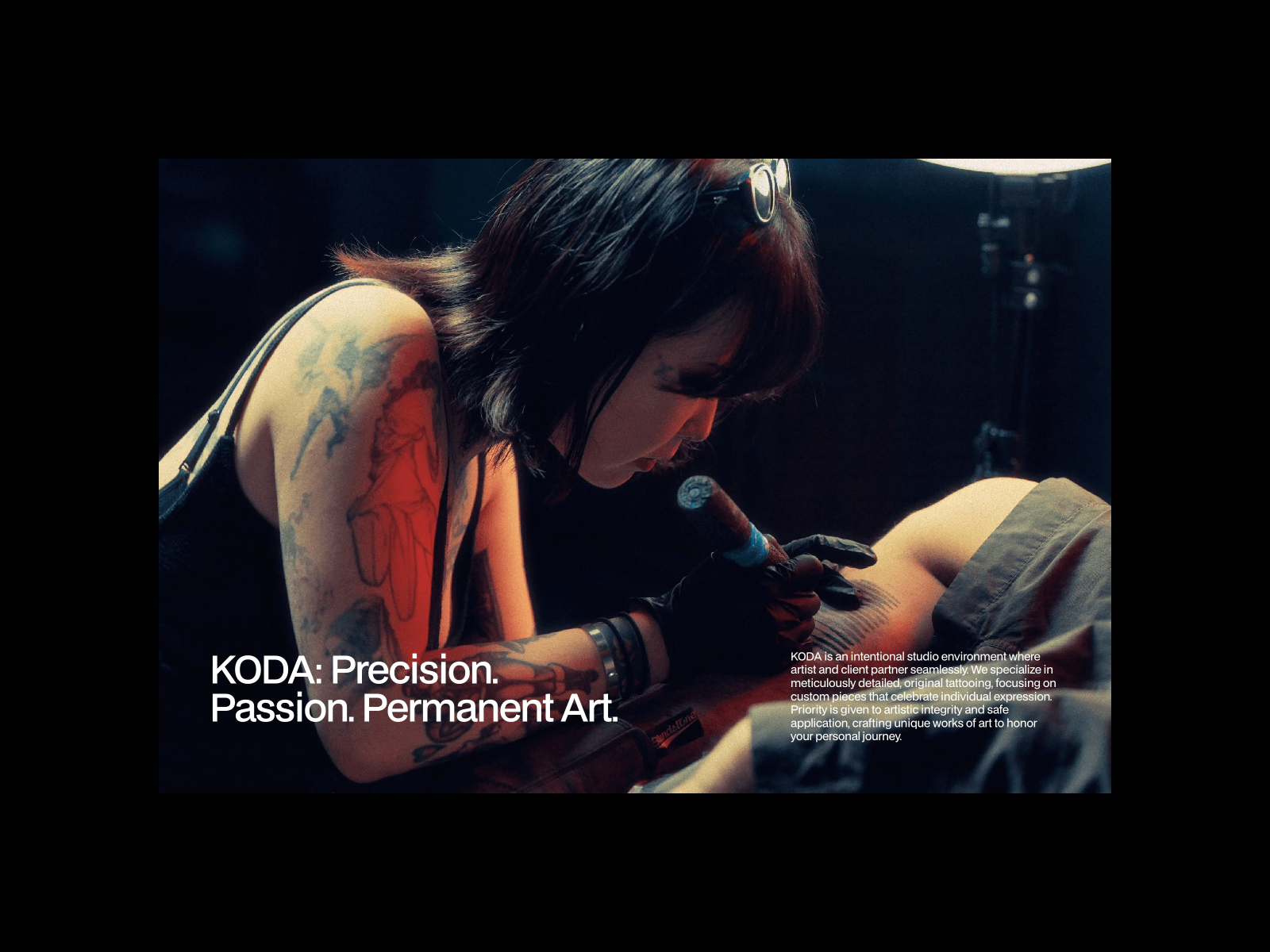 KODA Tattoo: Free Marketing Website Template by BLANK — Free Landing Page Framer Template preview