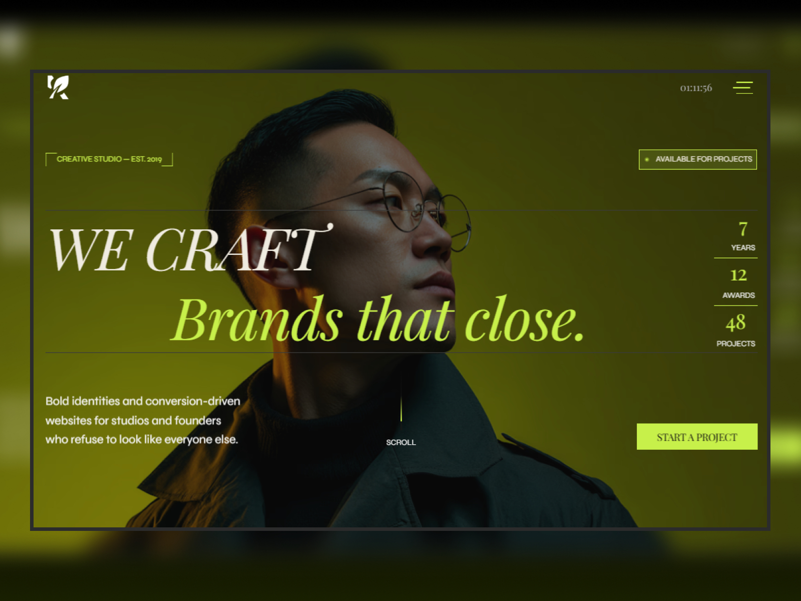Kolvex — Free Studio Portfolio Framer Template preview