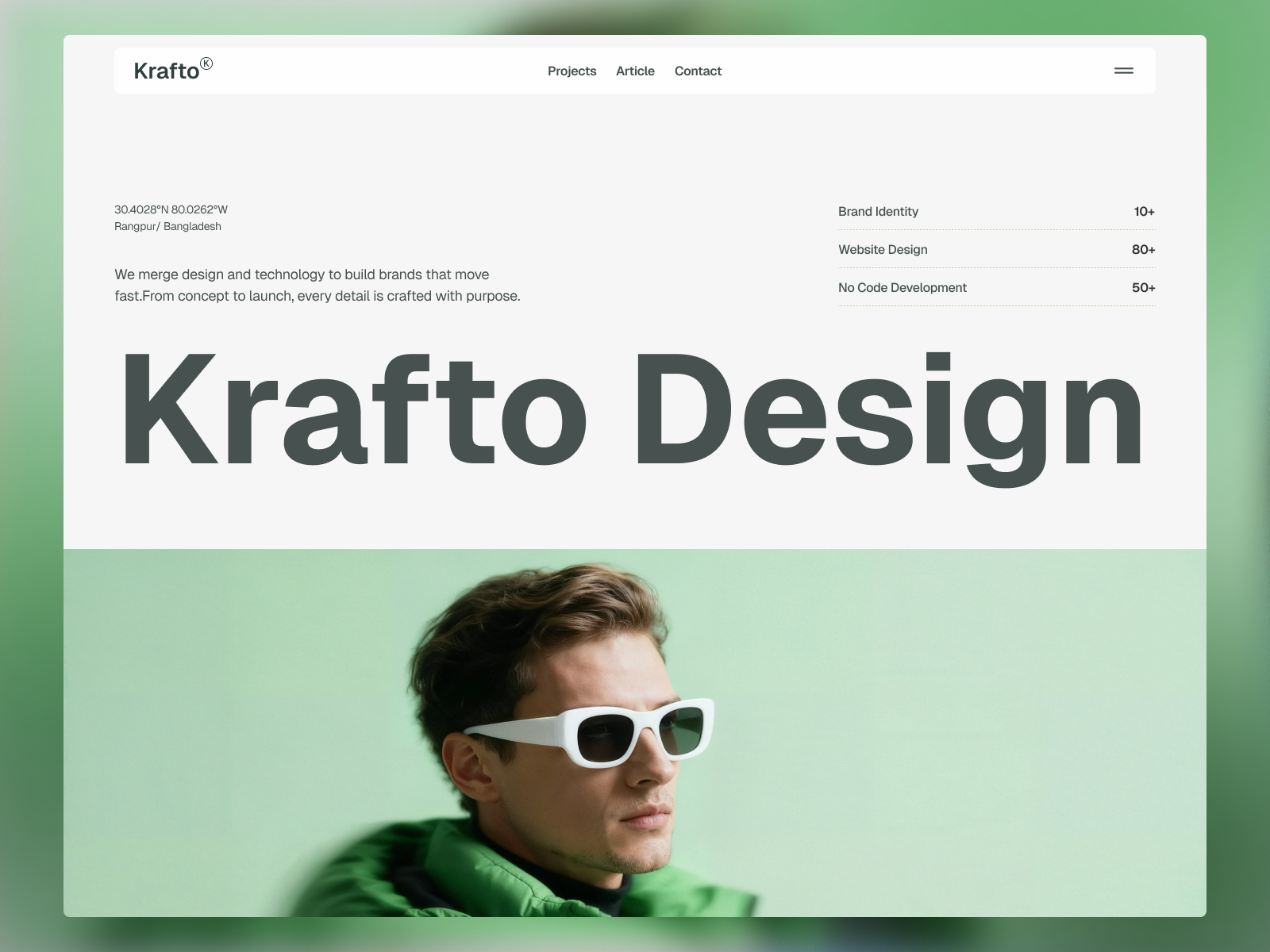 Krafto — Free Portfolio Framer Template preview