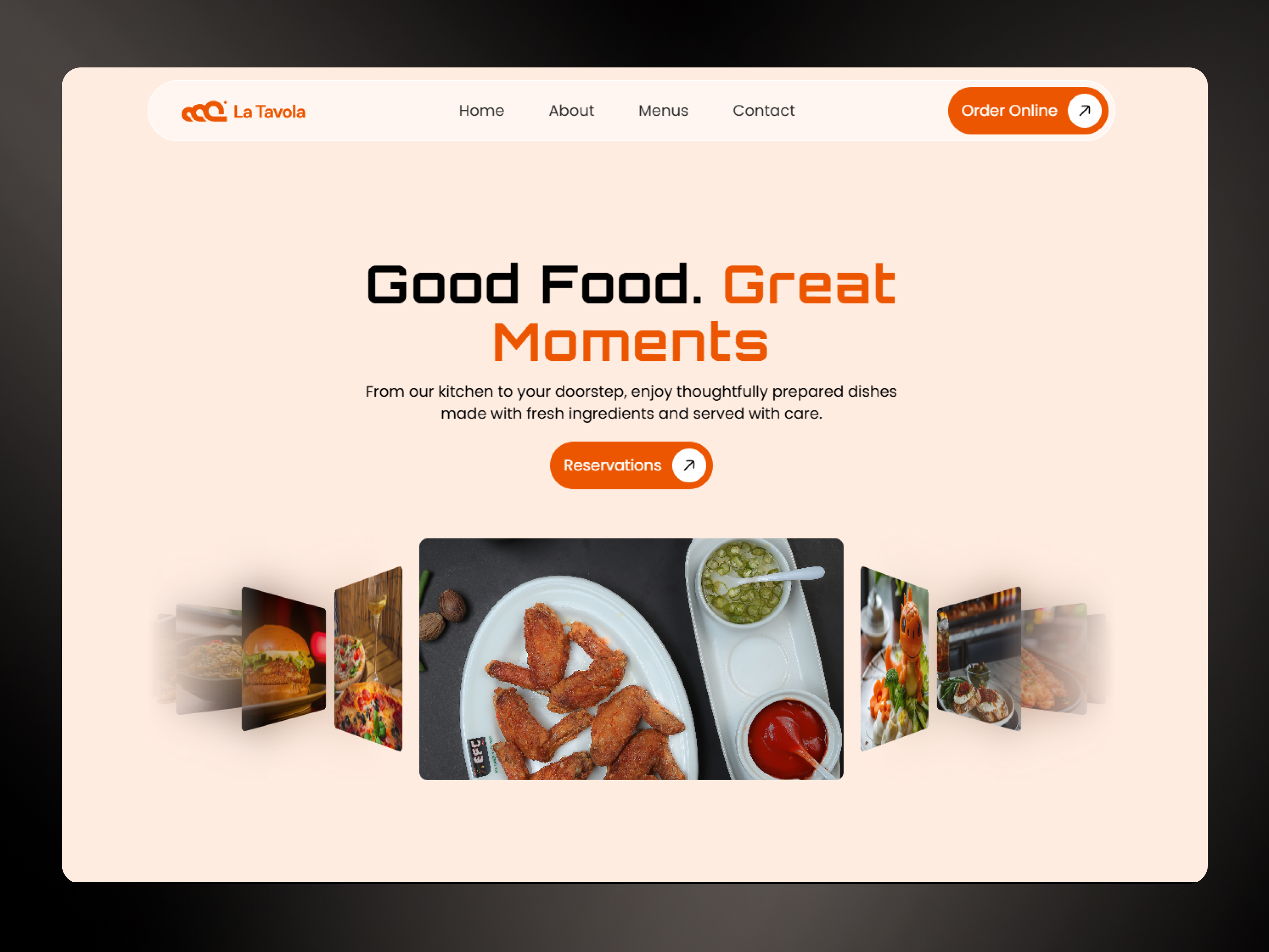 La Tavola — Free Food Template for Framer preview