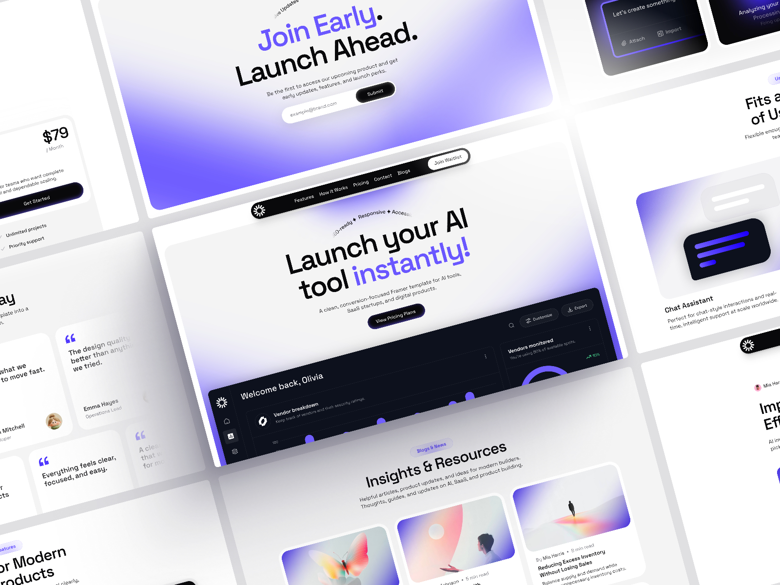 Landica — Free SaaS Framer Template preview