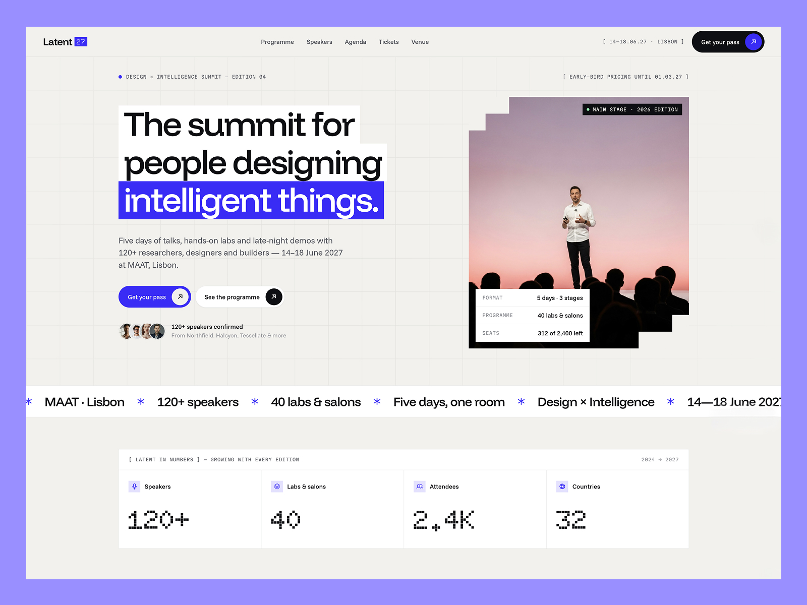Latent27 — Free Events Template for Framer by Akbarali Khasanov preview
