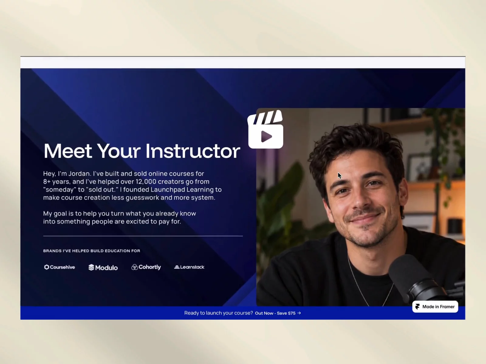 Launchpad Learning — Free Education Template for Framer preview