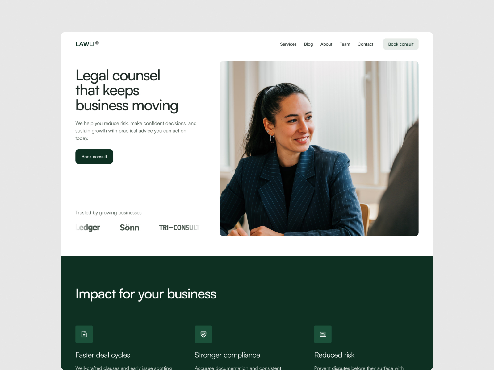 Lawli — Free Law Firm & Legal Framer Template preview