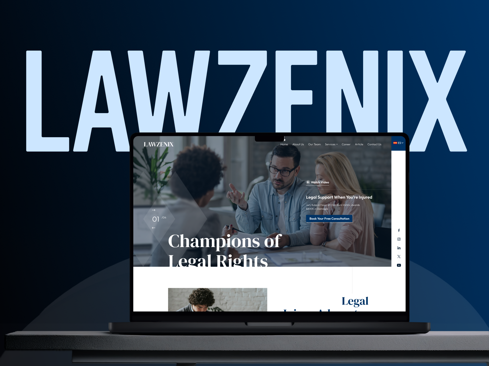 Lawzenix — Free Law Firm Template for Framer preview