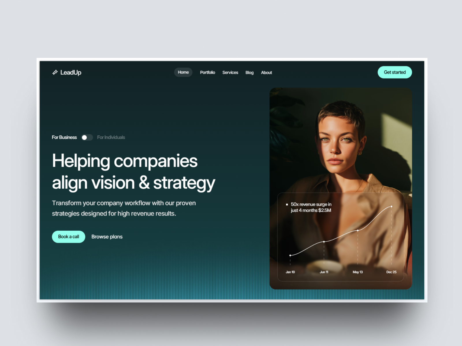 LeadUp — Free Consulting Framer Template preview