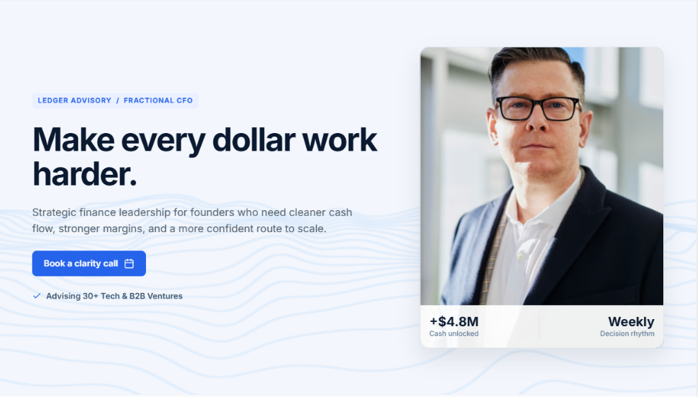 Ledger Advisory — Free Portfolio Website Template by Dyple Agency — Free Portfolio Template for Framer by Dyple Agency preview