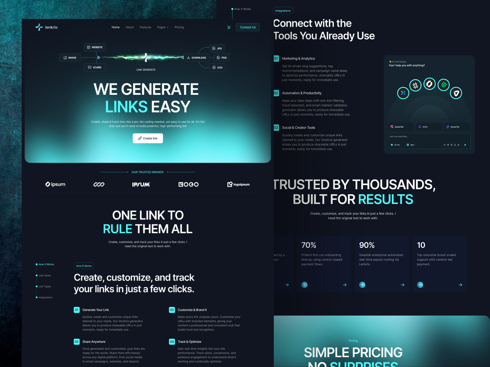 Lenkrio — Free AI SaaS Framer Template preview