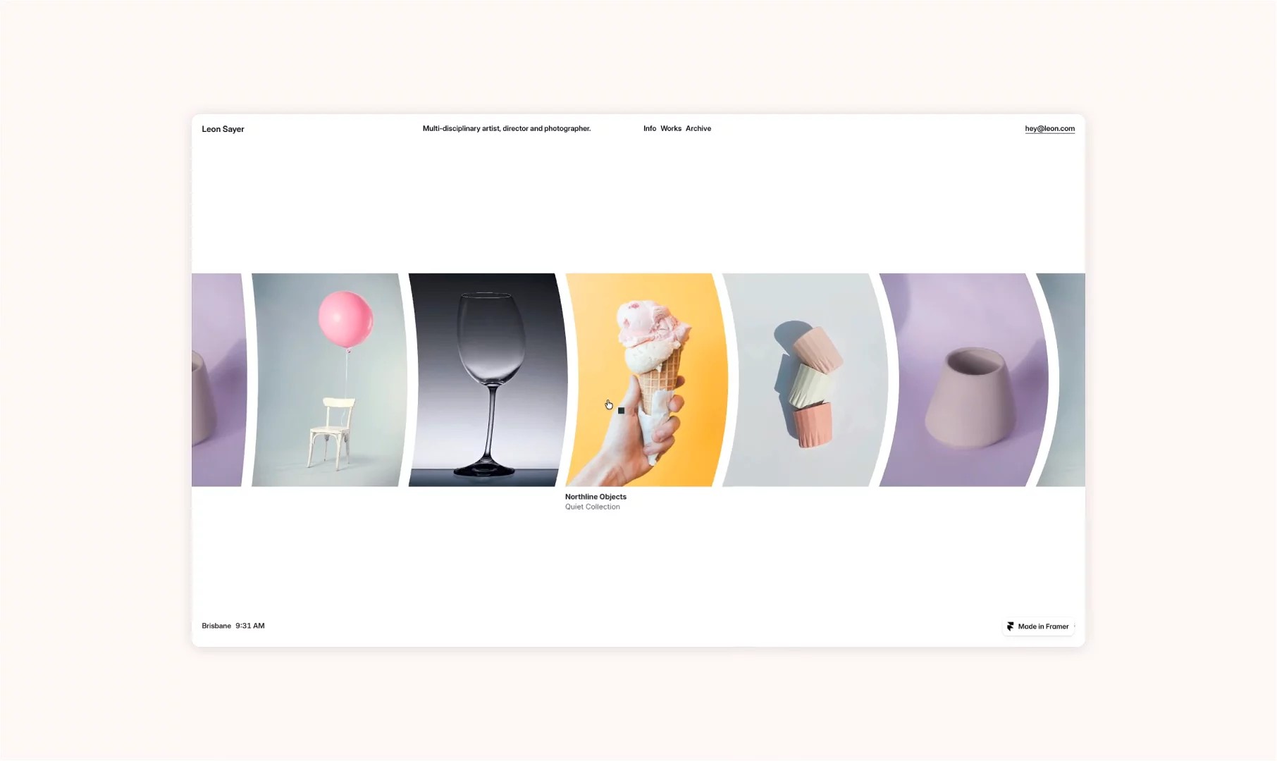 Leon Syer: Free Portfolio Website Template by Denysfs — Free Portfolio Framer Template preview