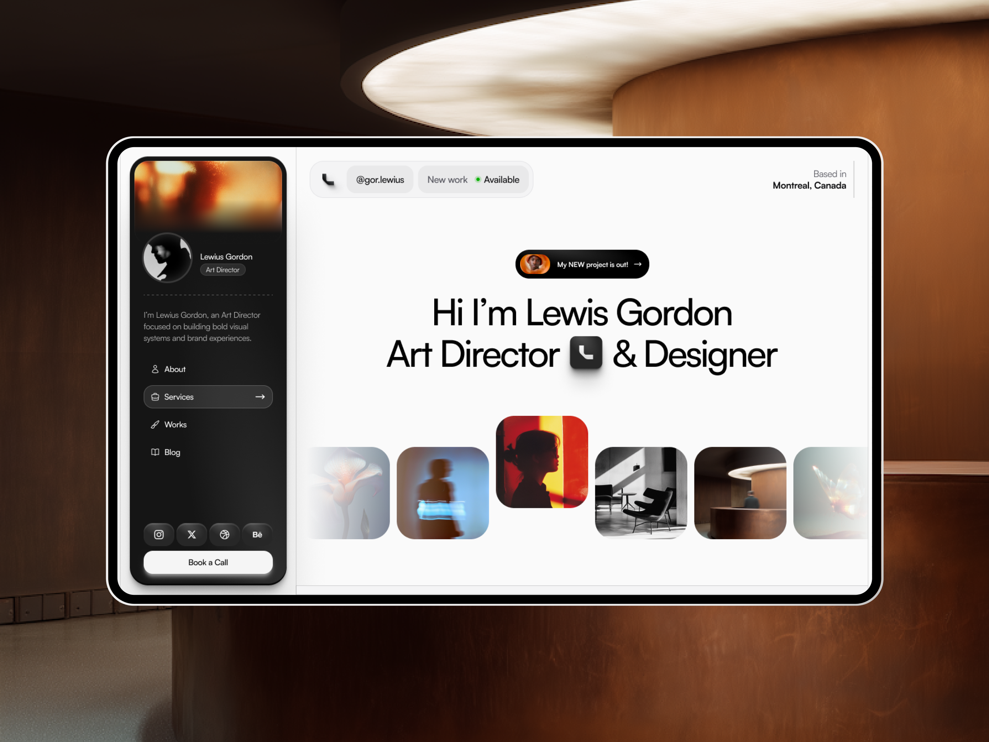 Lewius — Free Portfolio Framer Template preview
