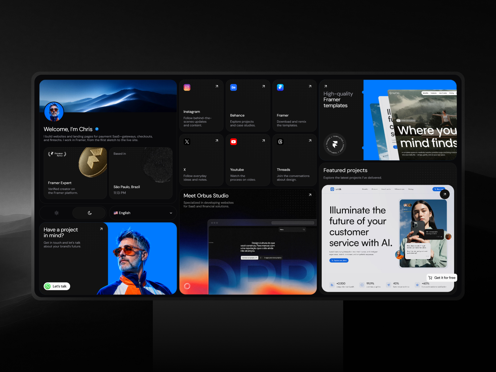 LinkFlow — Free Landing Page Framer Template preview
