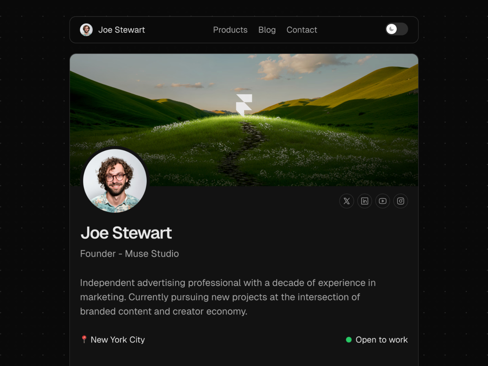 LinkHunt — Free Portfolio Framer Template preview