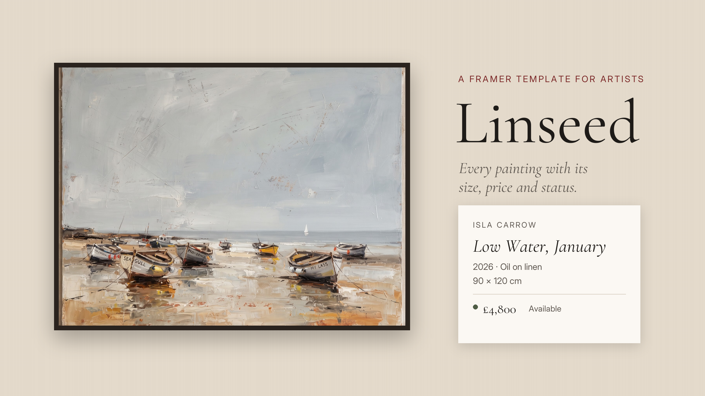 Linseed — Free Creative Portfolio Template for Framer preview