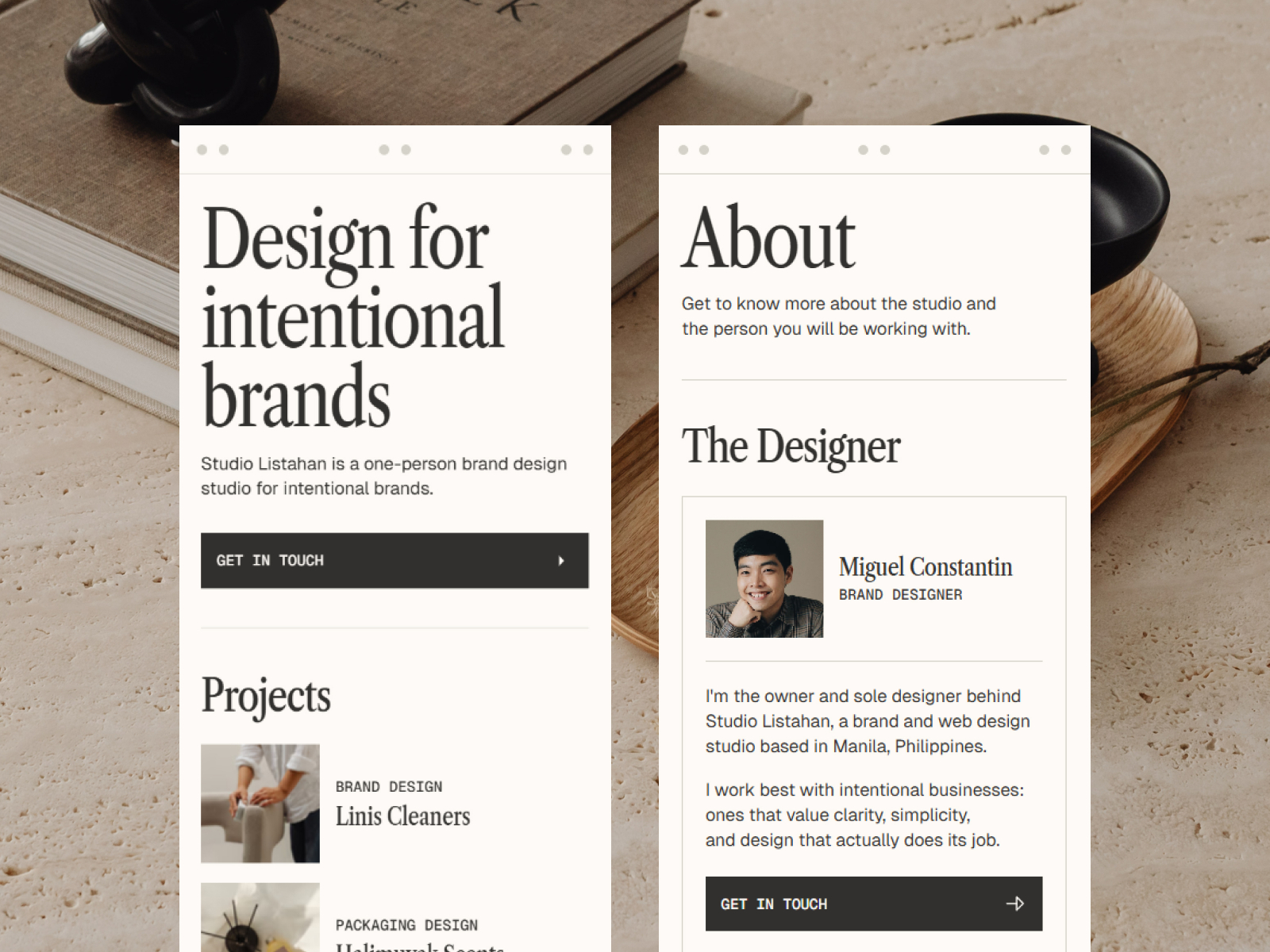Listahan — Free Minimal Creative Framer Template preview