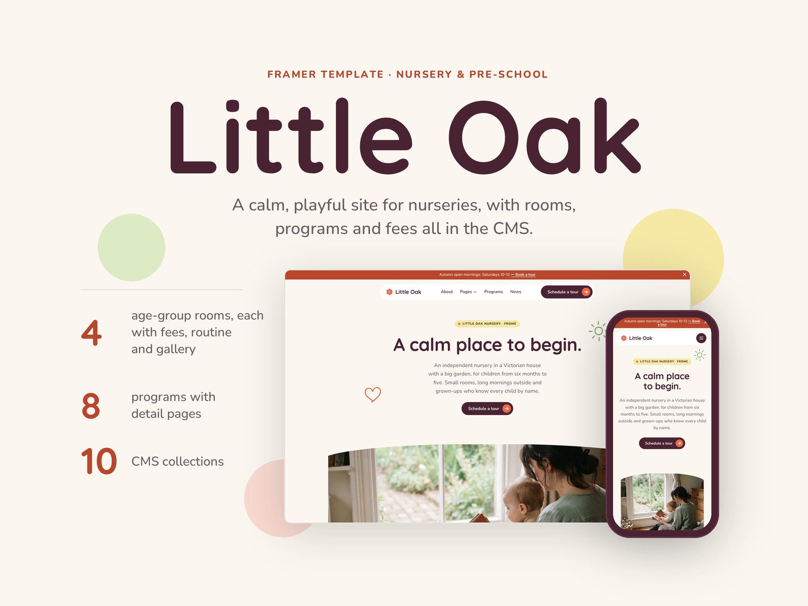 Little Oak — Free Education Template for Framer preview