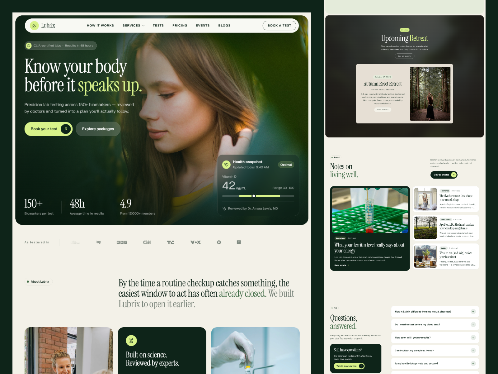 Lubrix — Free Healthcare Framer Template preview