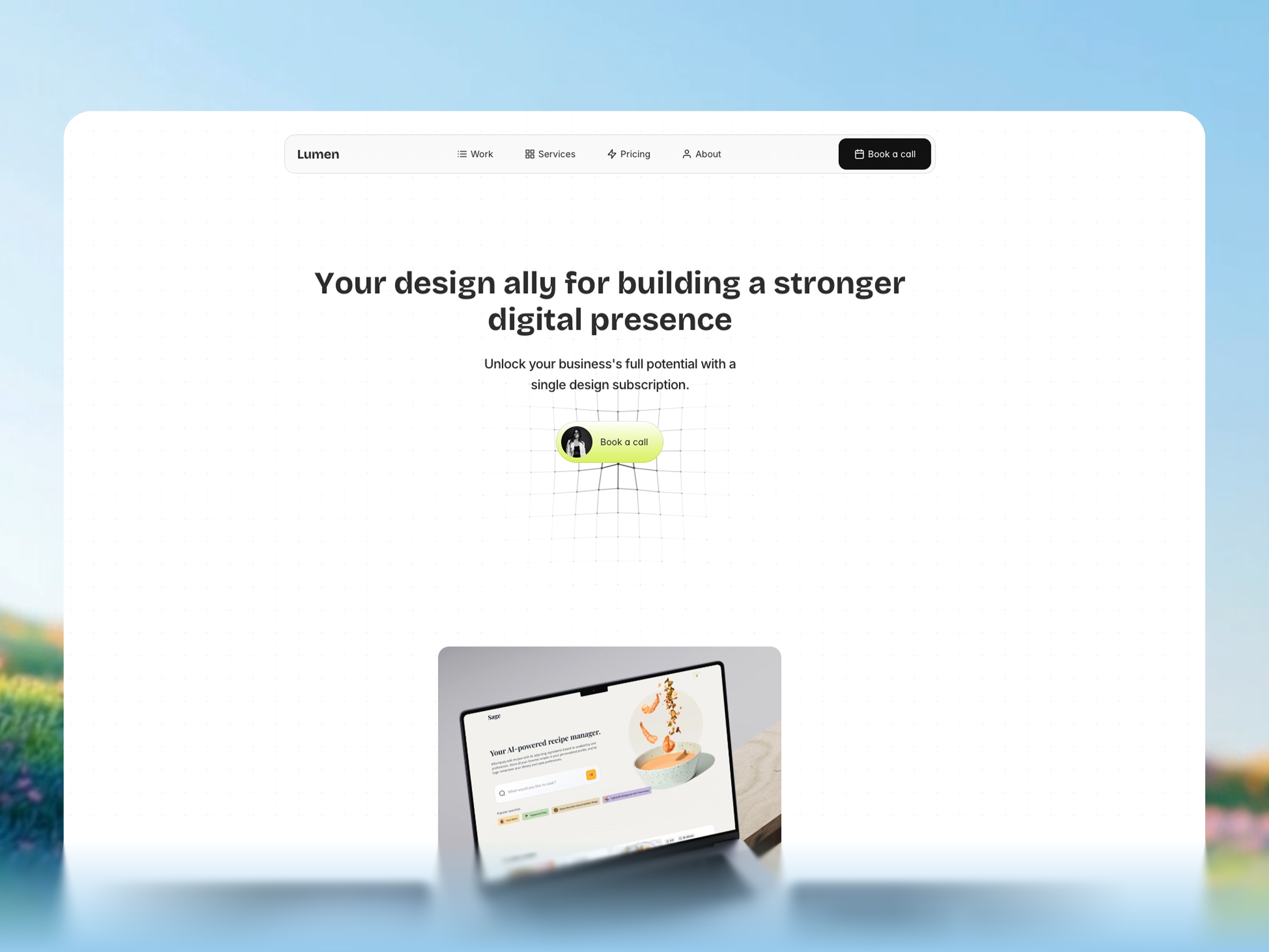 Lumen Solo Designer: Free Portfolio Website Template by Alexandru Dranga — Free Portfolio Framer Template preview