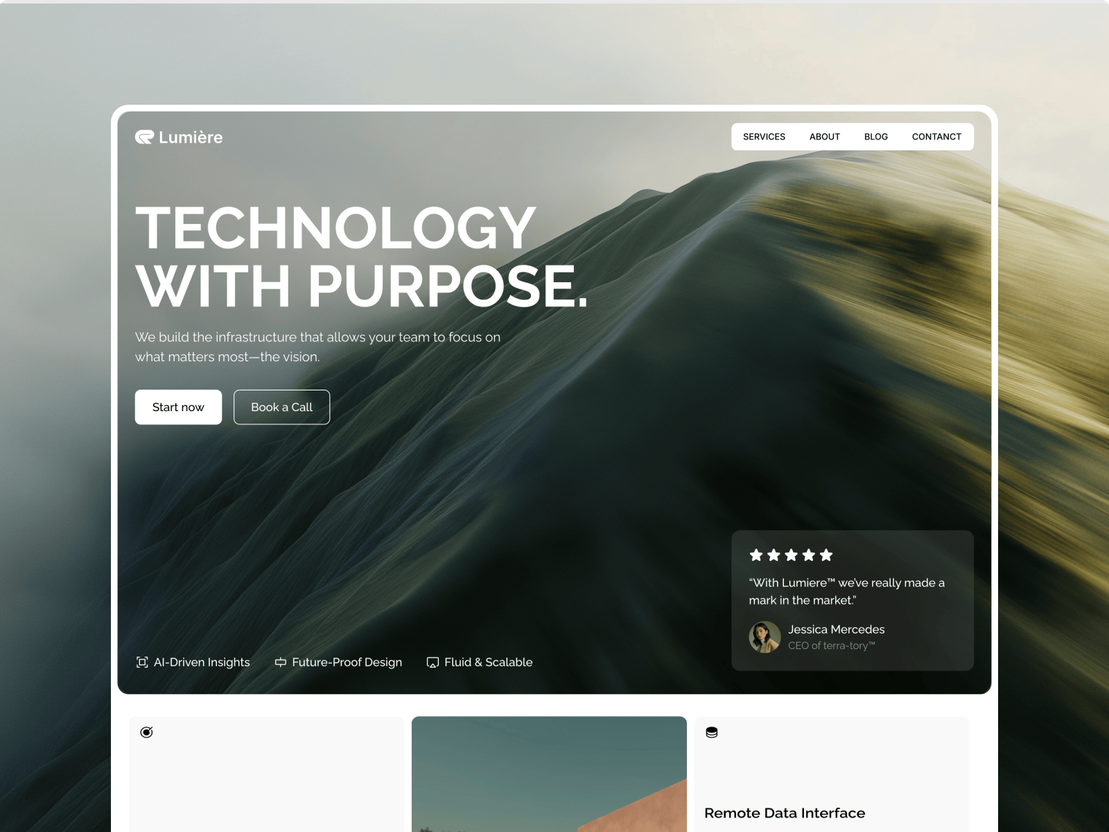 Lumières — Free Tech SaaS Editorial Framer Template preview