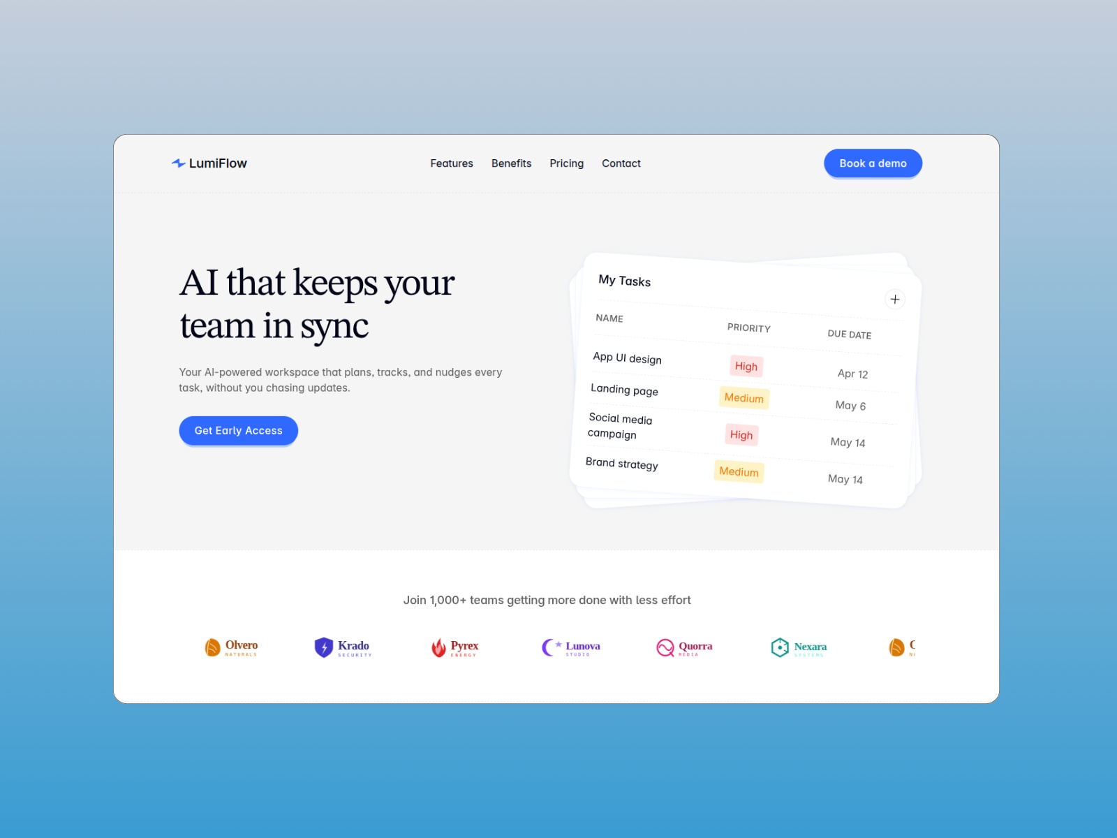 LumiFlow — Free SaaS Landing Framer Template preview