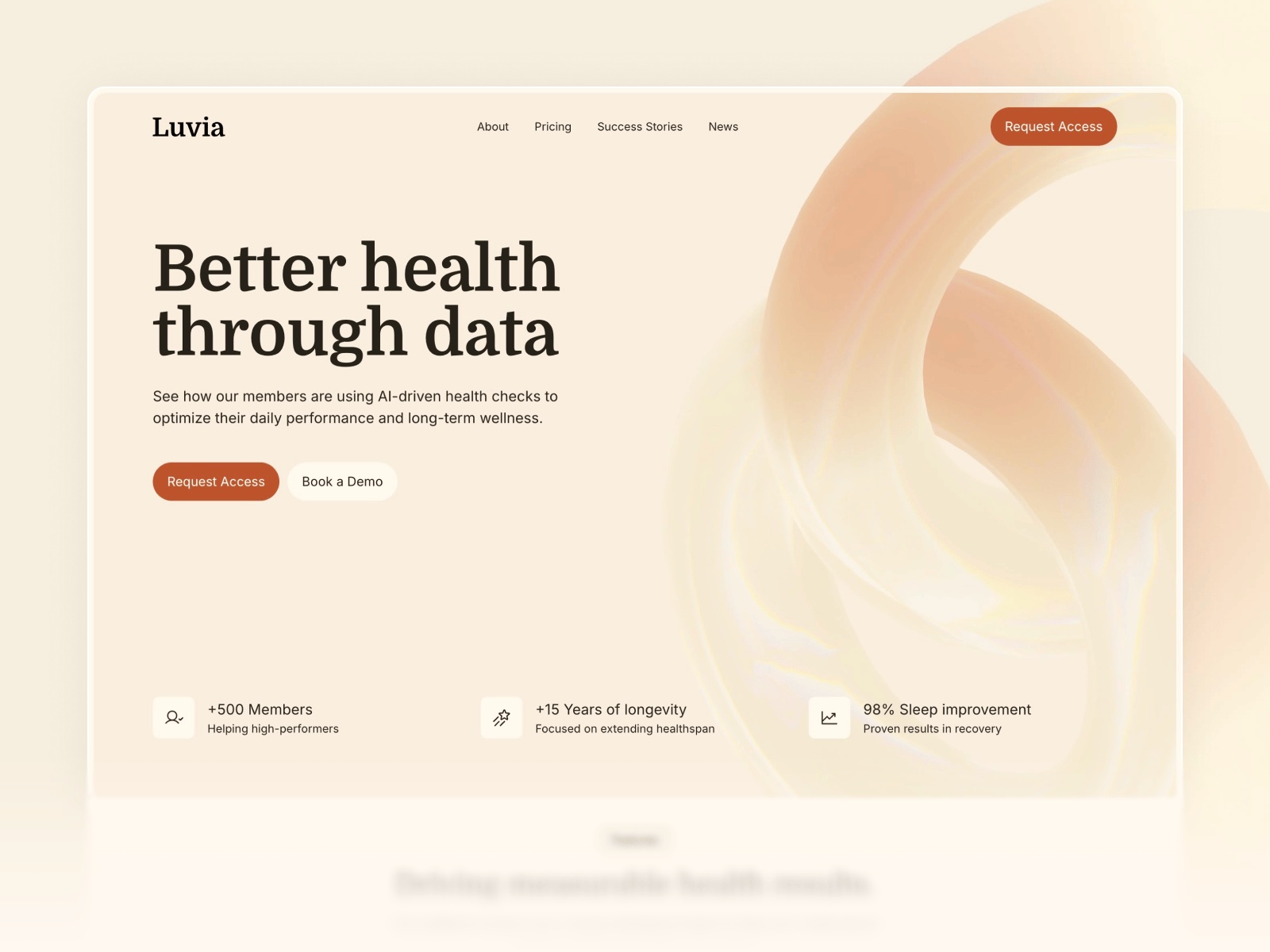 Luvia — Free Healthcare Framer Template preview
