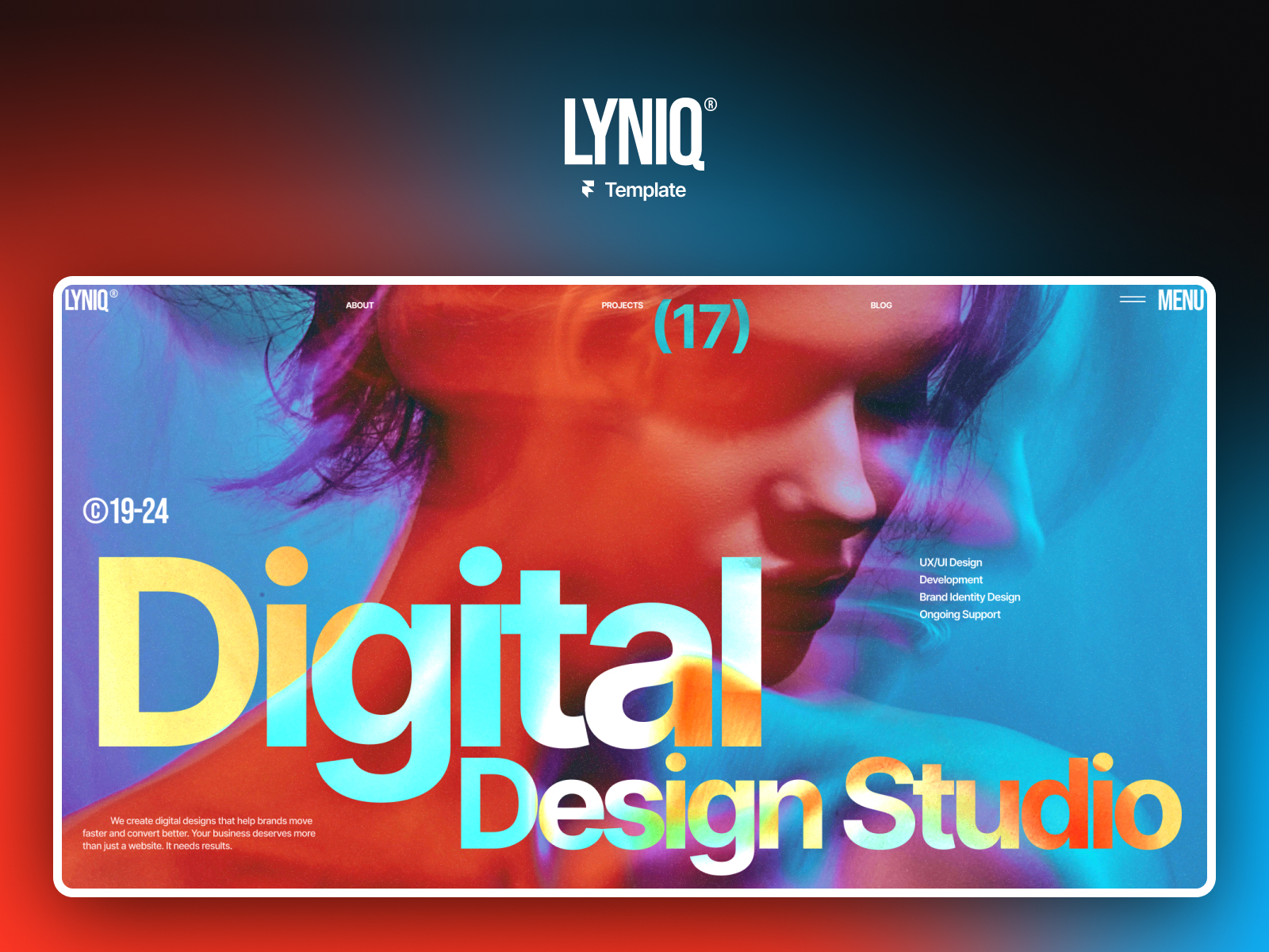 Lyniq — Free Portfolio Framer Template preview