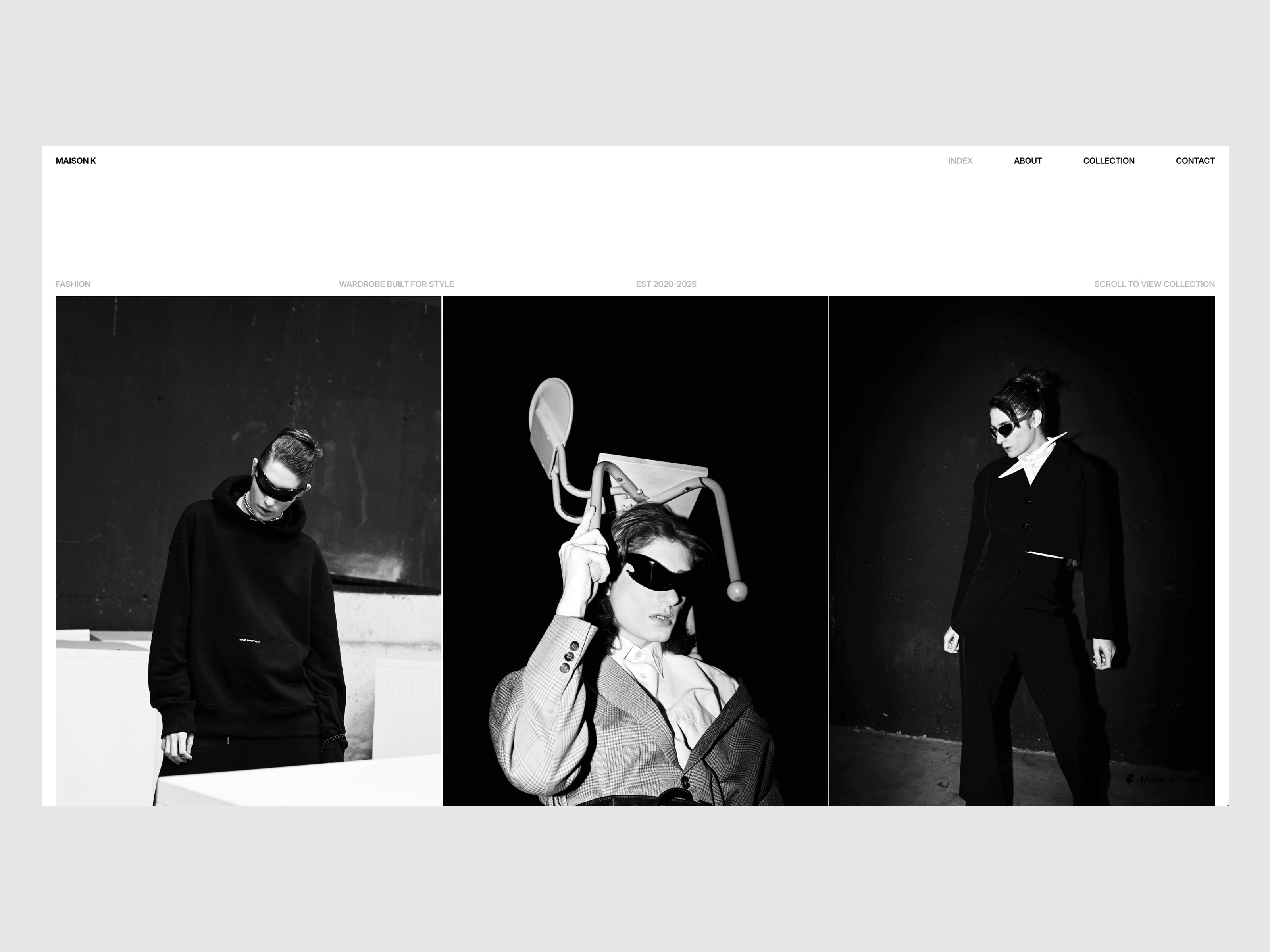Maison K: Free Photography Website Template by BLANK — Free Portfolio Framer Template preview