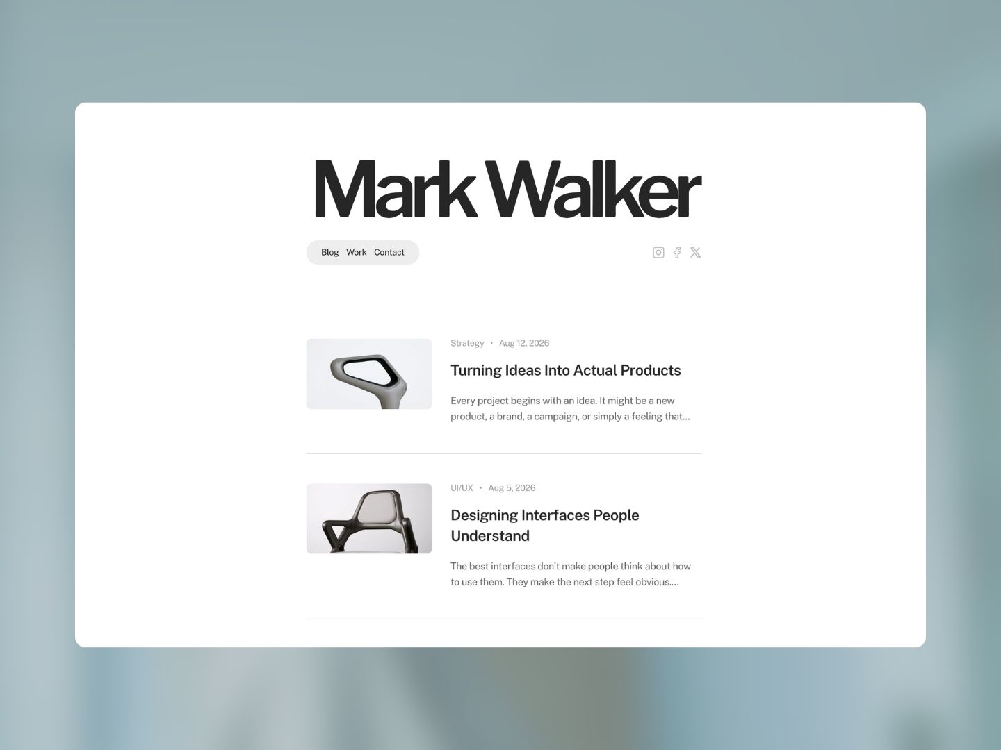 Mark Walker — Free Portfolio Website Template by Pixel Maven — Free Portfolio Template for Framer by Pixel Maven preview