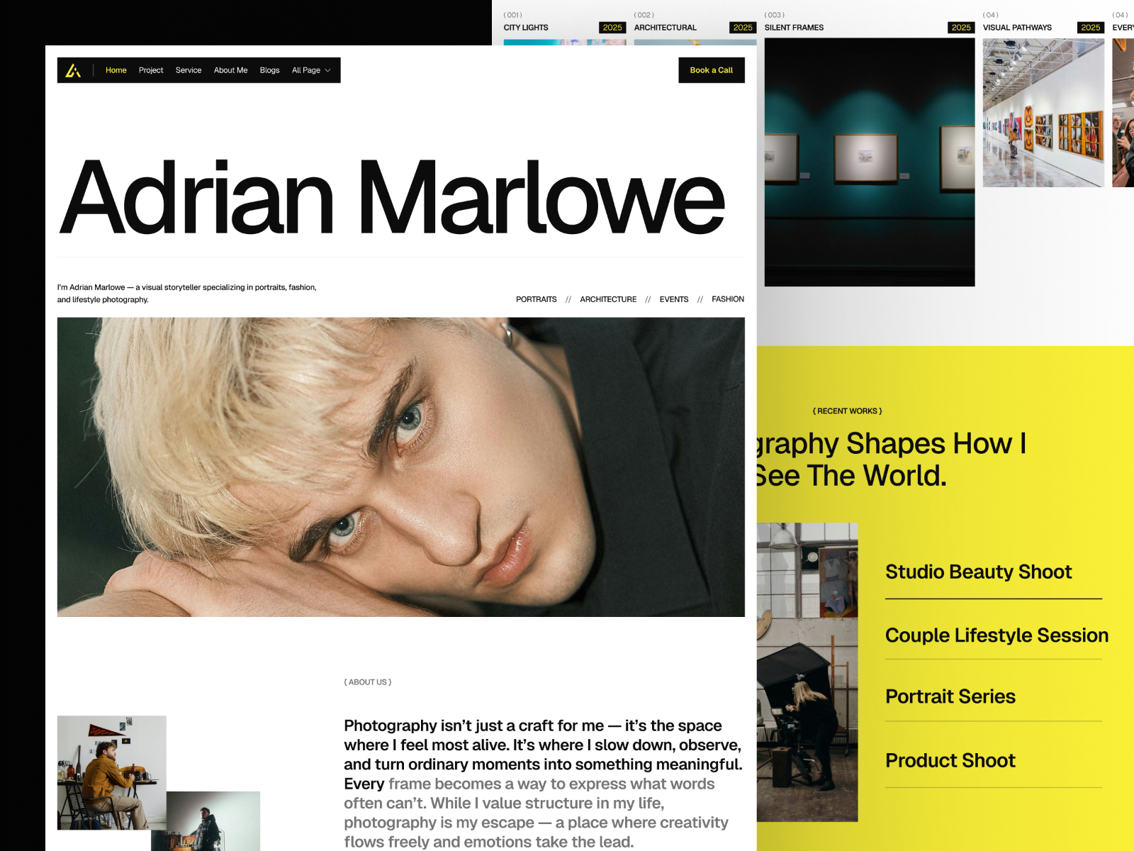 Marlowe — Free Photography Portfolio Framer Template preview