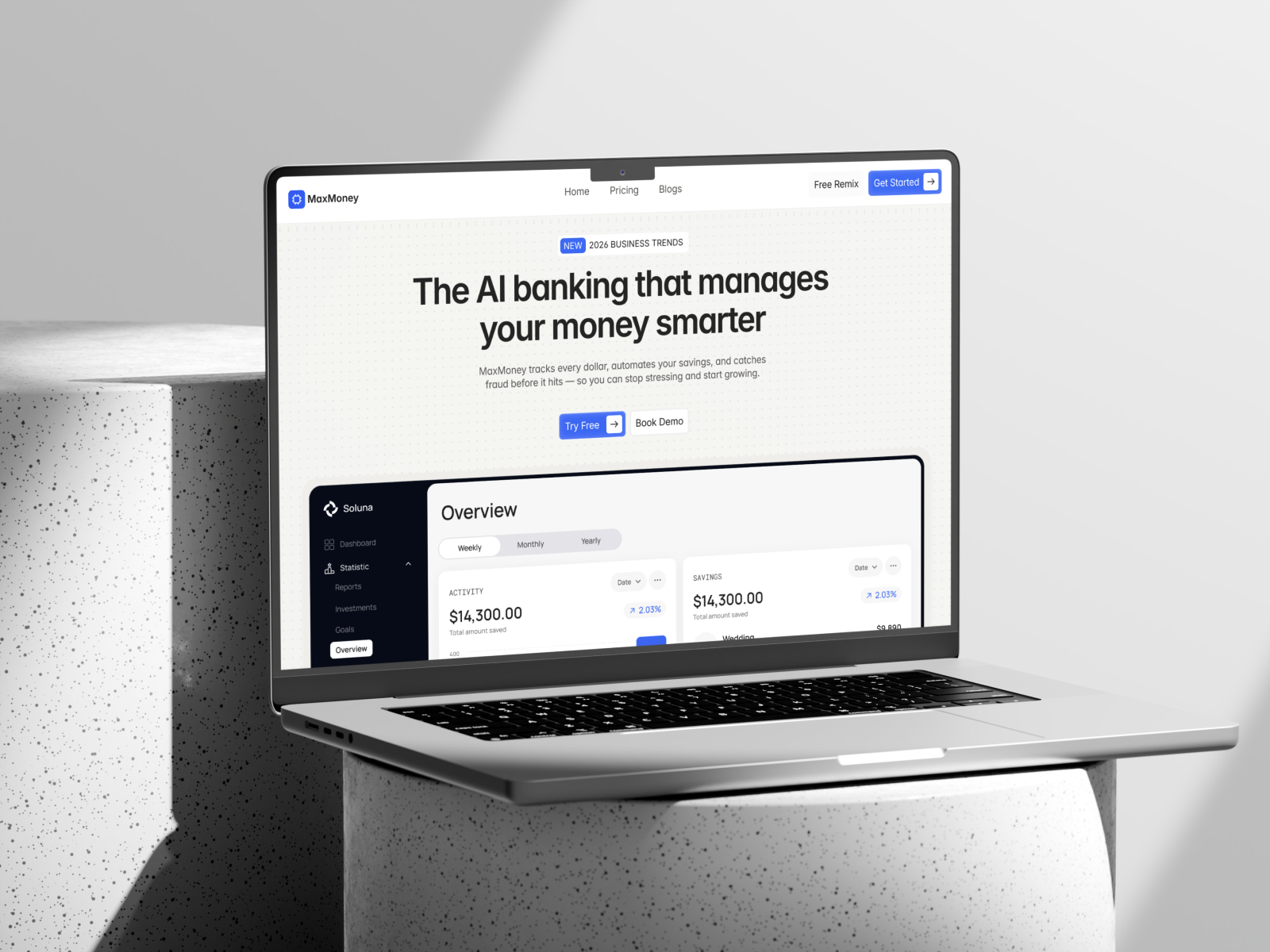 MaxMoney — Free SaaS Framer Template preview
