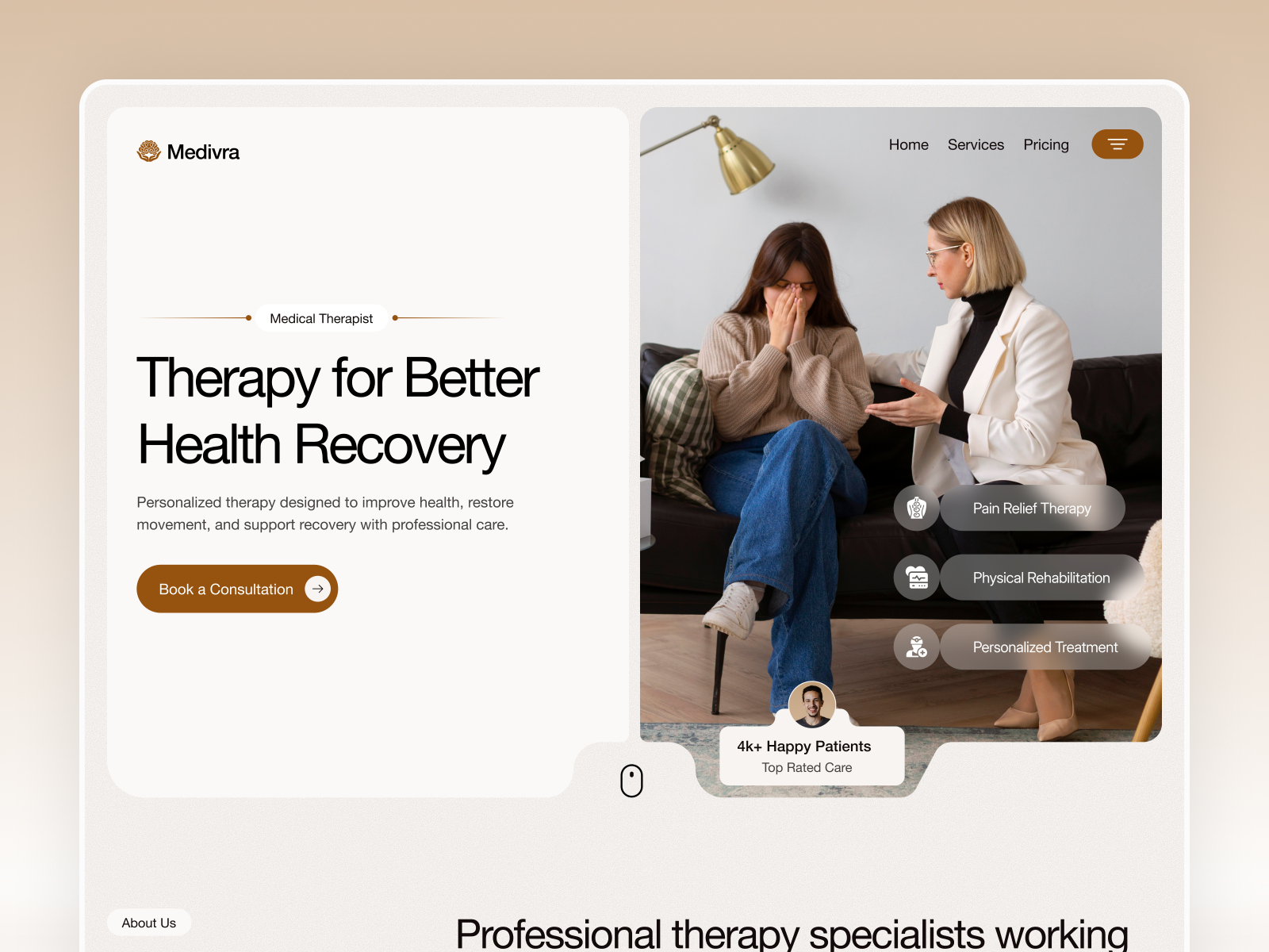 Medivra — Free Medical Clinic Framer Template preview