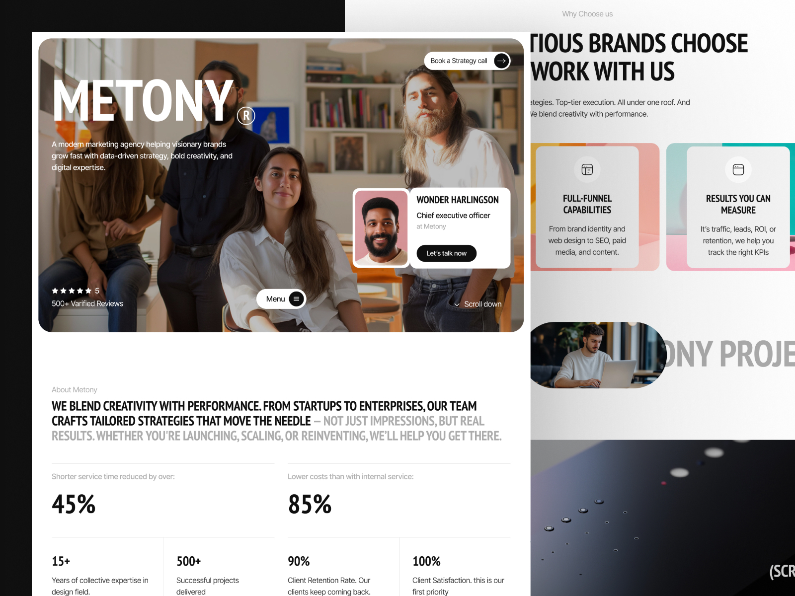 Metony — Free Marketing Agency Framer Template preview