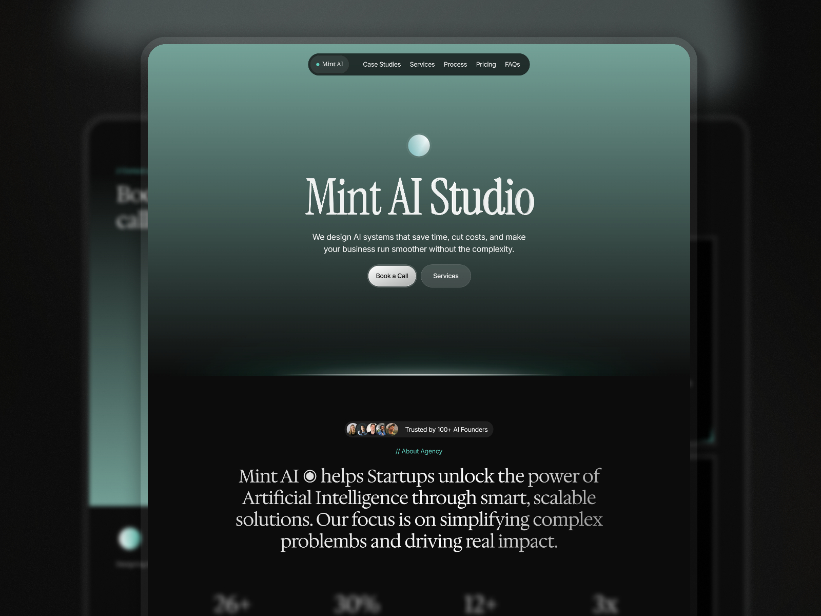 Mintt — Free AI Agency Dark Landing Framer Template preview