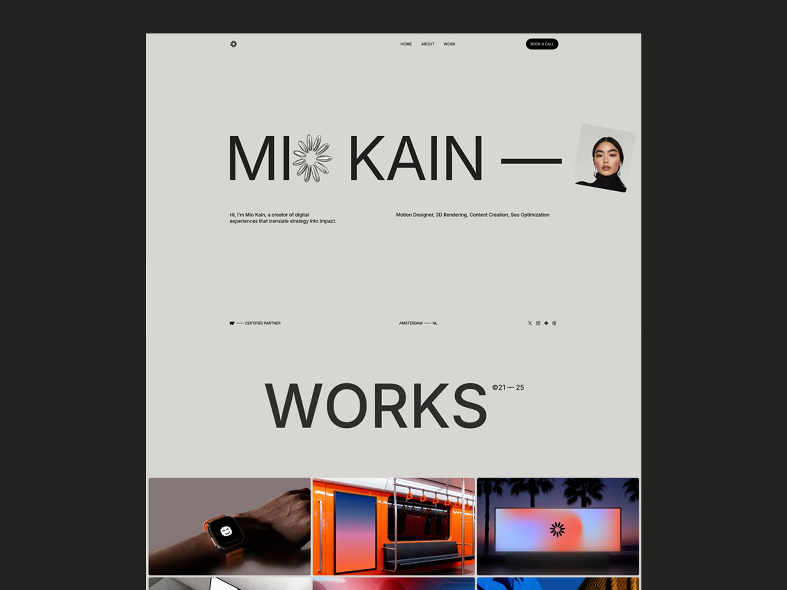 Mio X — Free Creative Portfolio Framer Template preview
