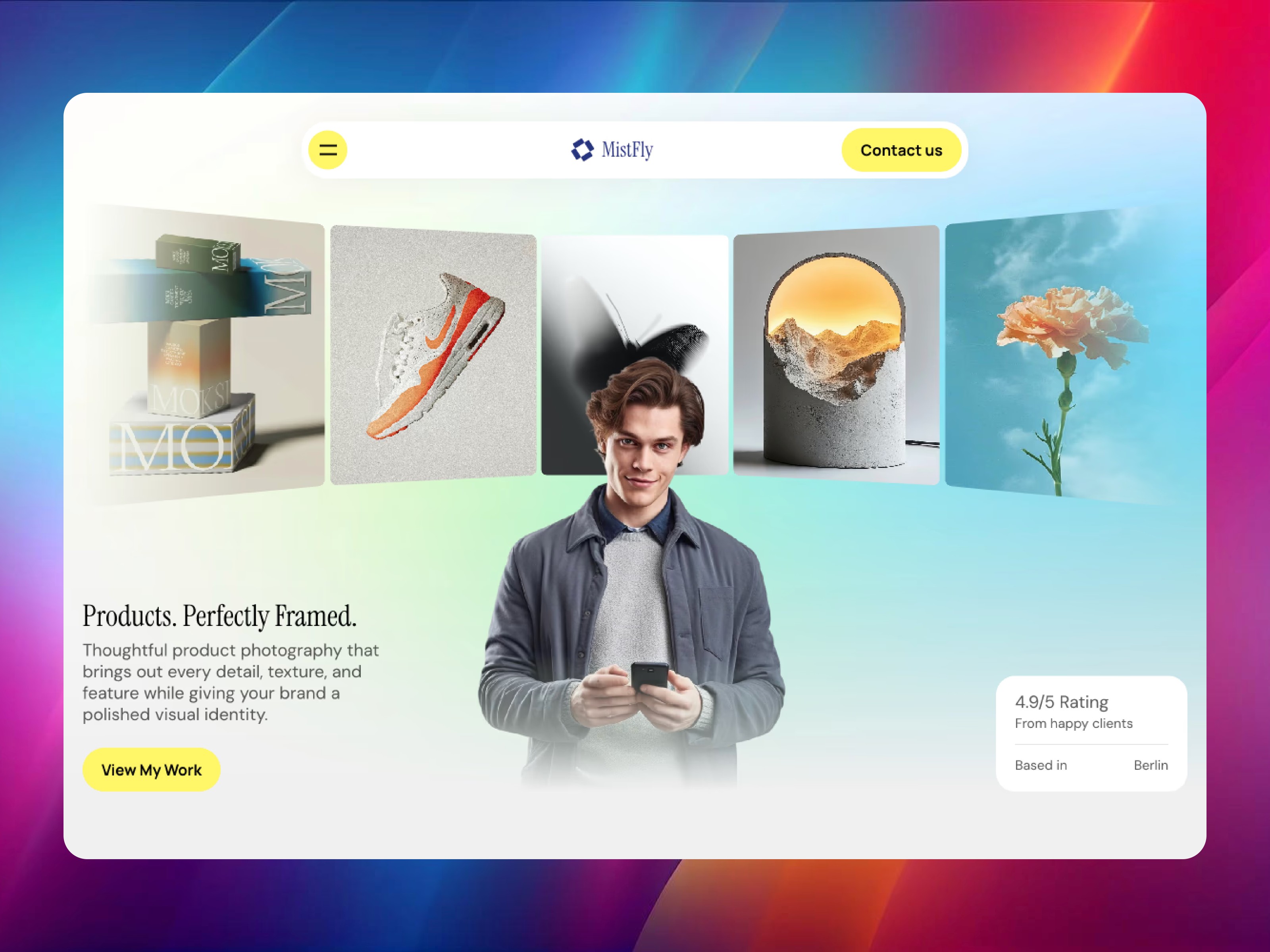 MistFly: Free Portfolio Website Template by Tanber Hossen — Free Portfolio Framer Template preview