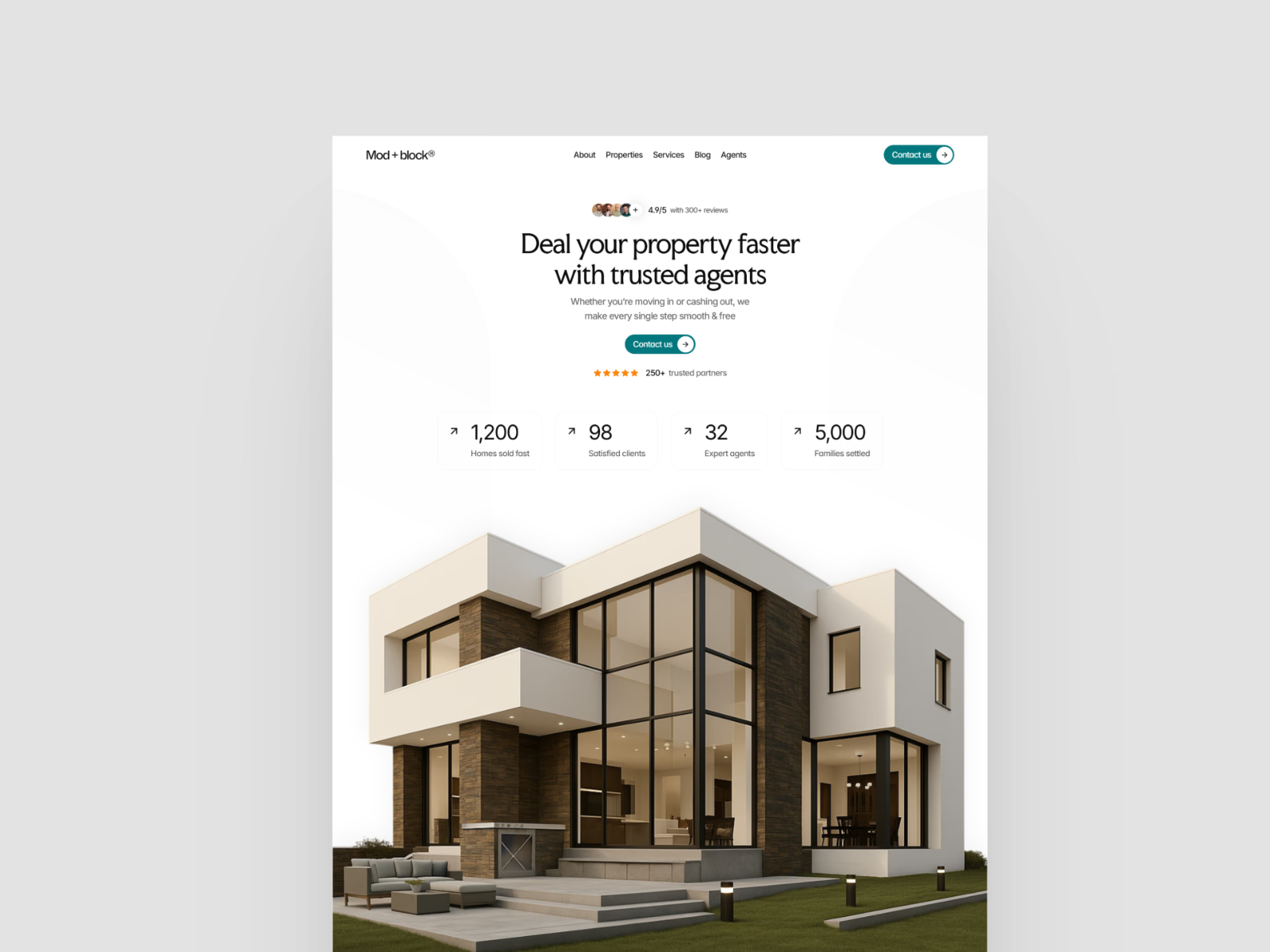 Modblock — Free Architecture & Interior Studio Framer Template preview
