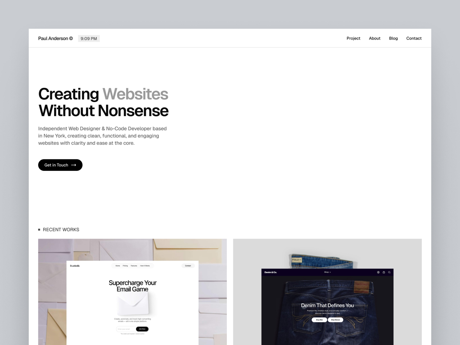 Monclar — Free Portfolio Website Template by Ahmad Fawaid — Free Portfolio Template for Framer by Ahmad Fawaid preview