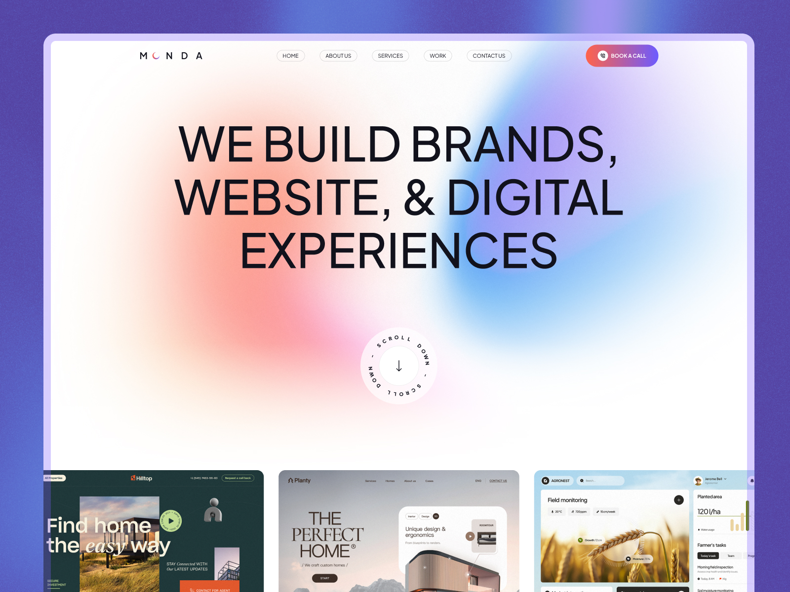 Monda: Free Portfolio Website Template by Geniusflow — Free Portfolio Framer Template preview