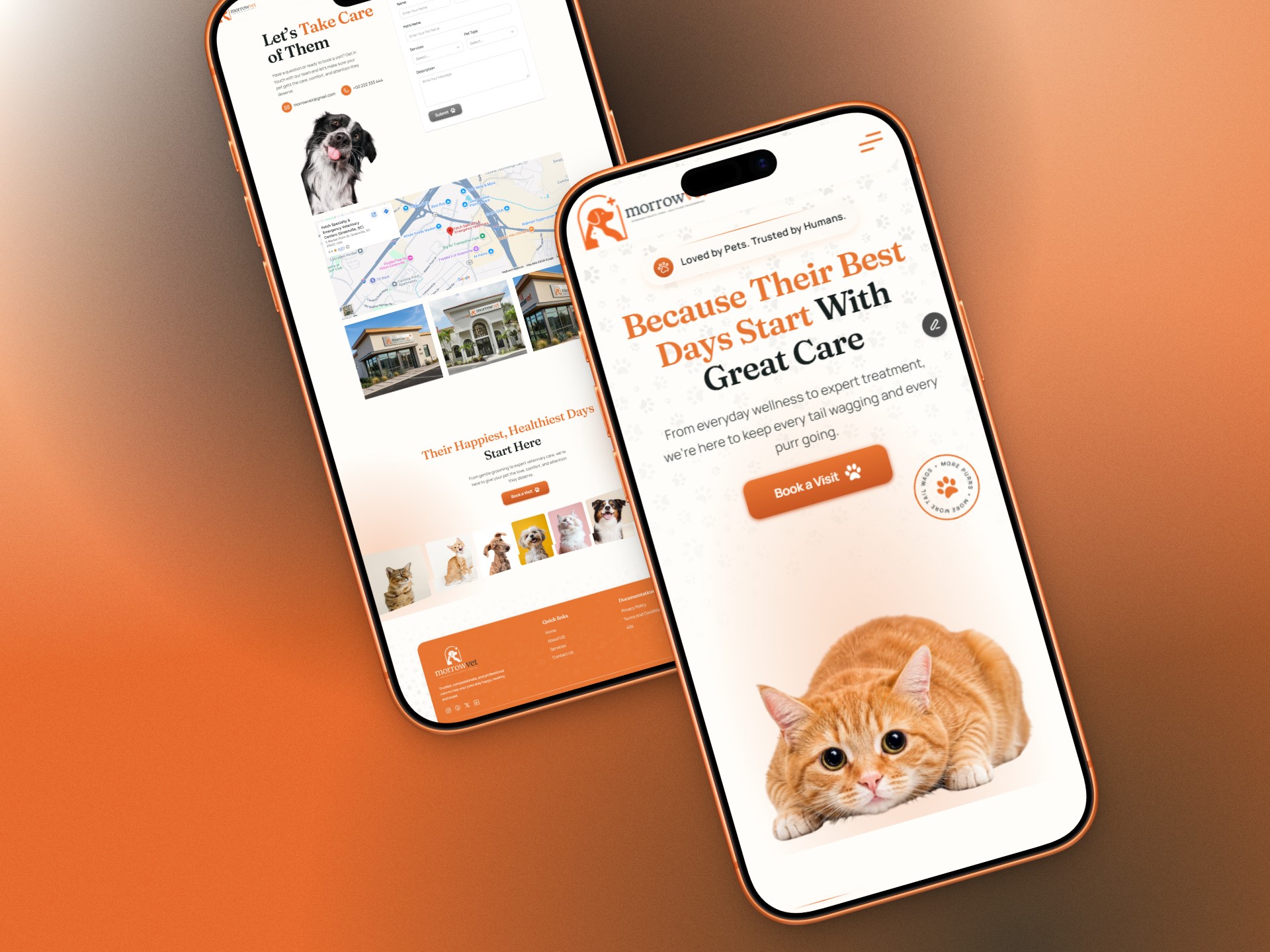 MorrowVet: Free Landing Page Website Template by Rubab Mubashar — Free Pet Care Framer Template preview