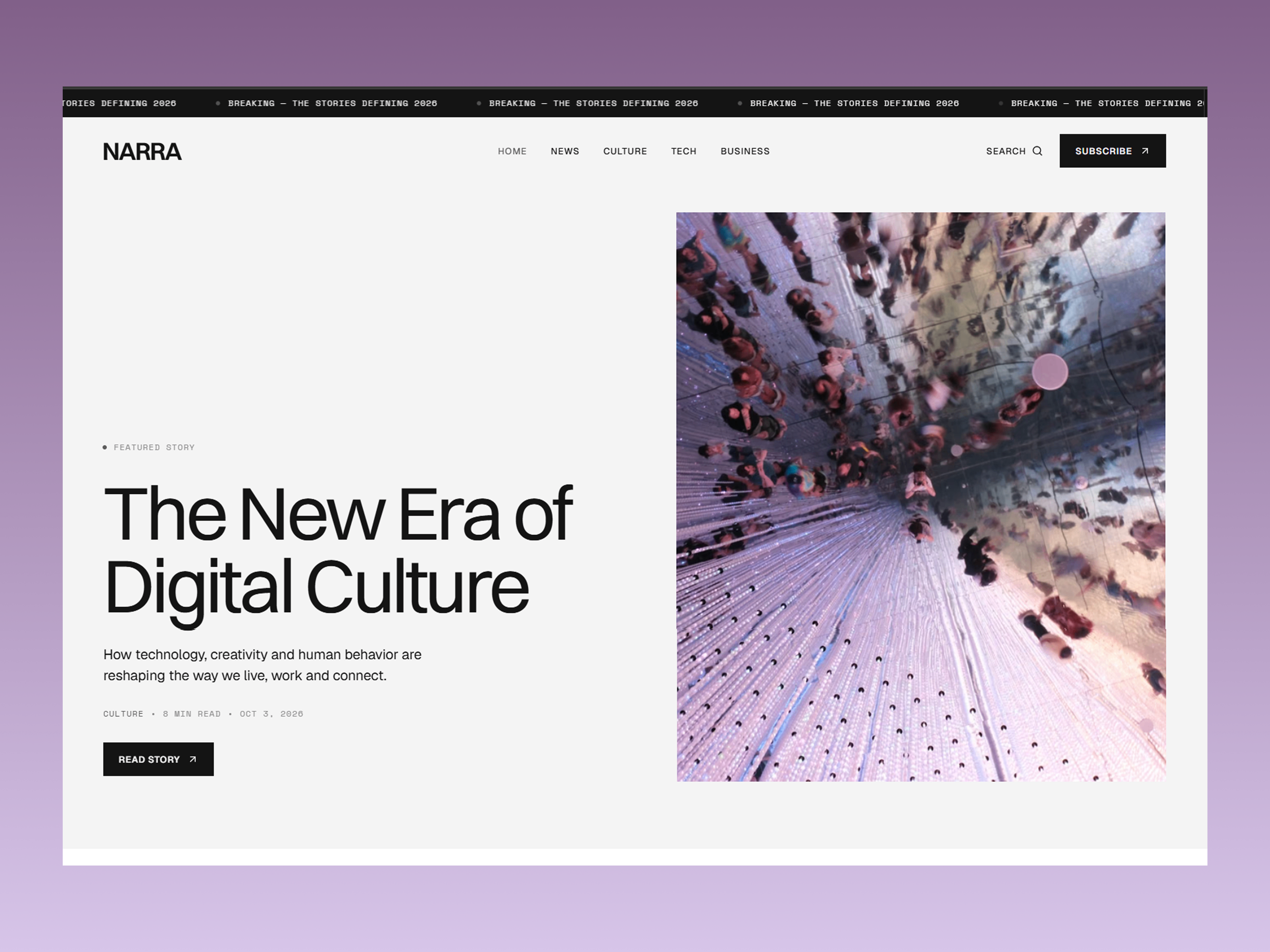 NARRA — Free Blog Template for Framer preview