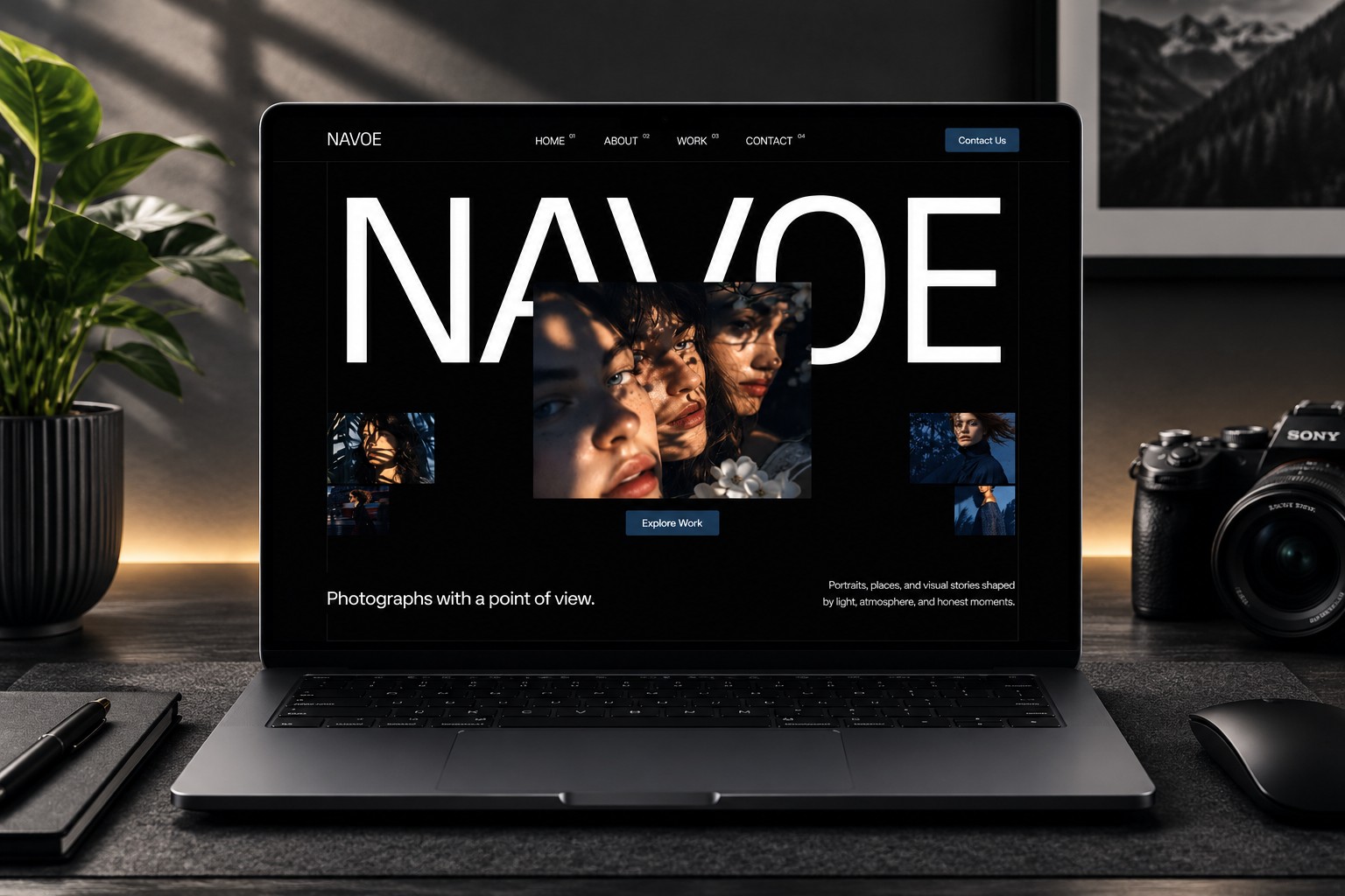 Navoe: Free Photography Website Template by Faheem Ahmed — Free Portfolio Framer Template preview
