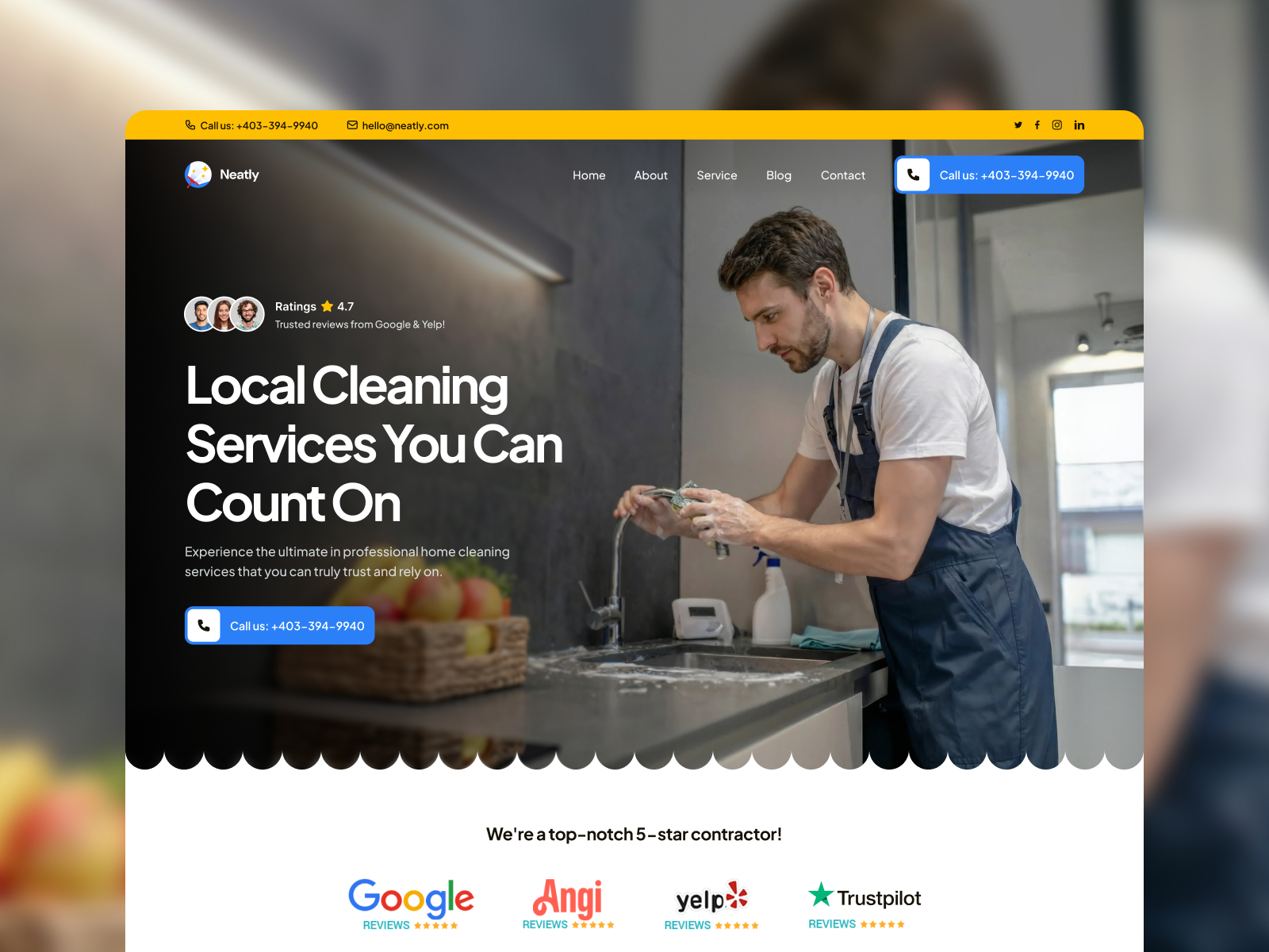 Neexor: Free Agency Website Template by Framebite — Free Home Services Framer Template preview