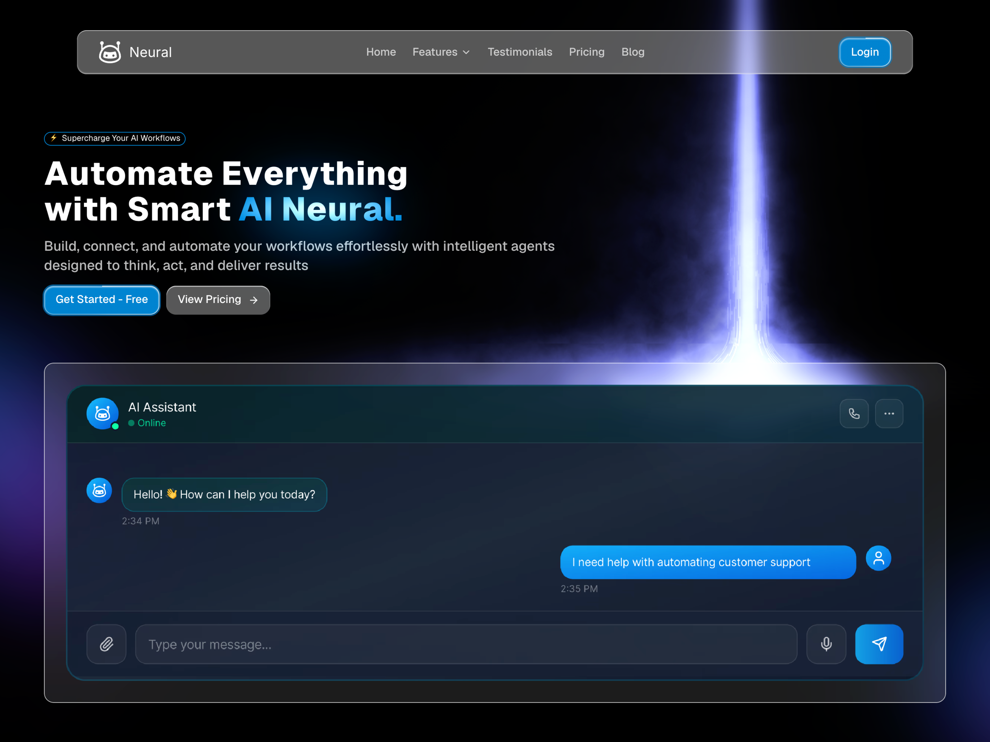 Neural App — Free AI Website Template by Framespark — Free SaaS Template for Framer by Framespark preview
