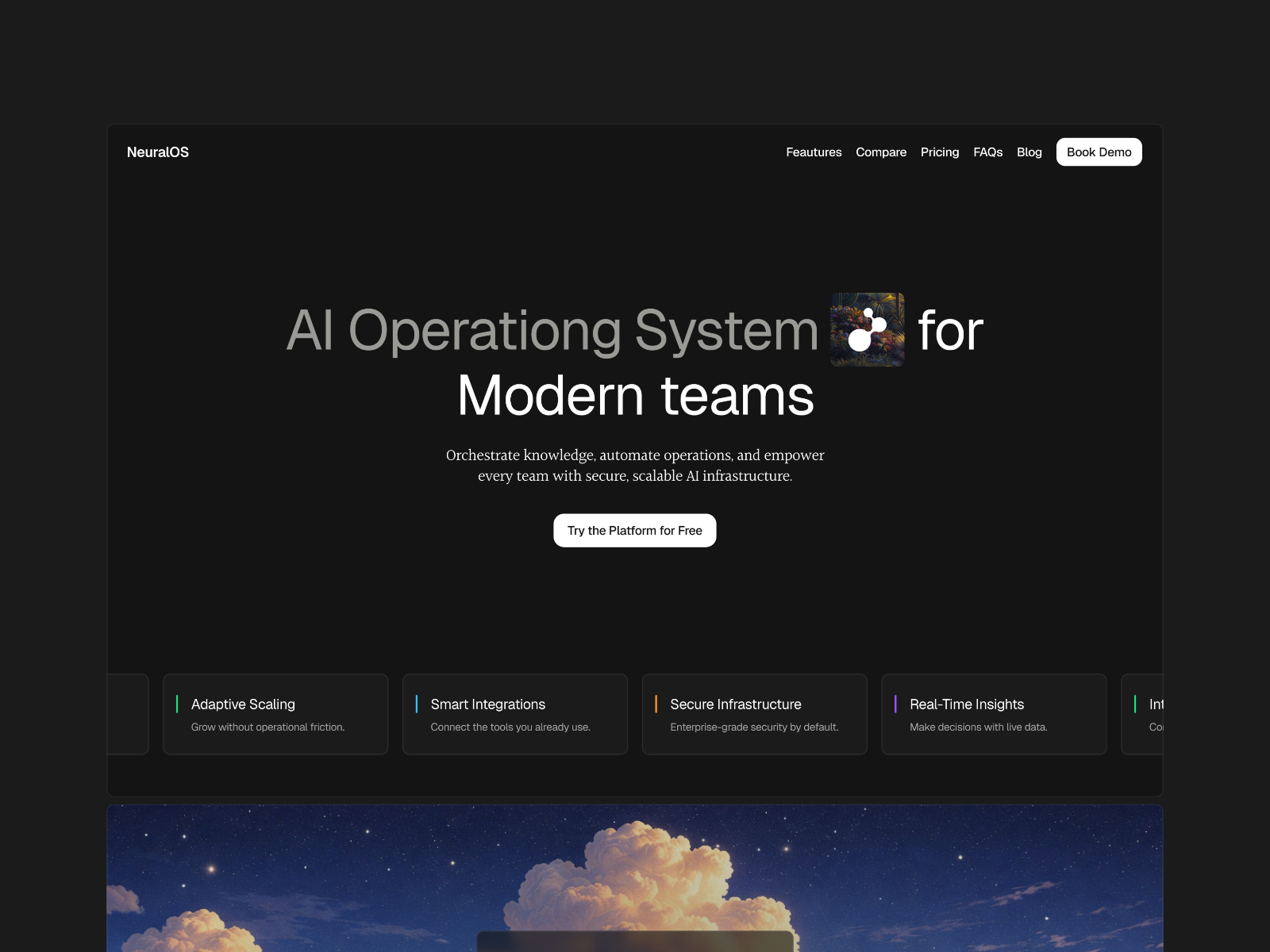 NeuralOS — Free AI Platform Framer Template preview