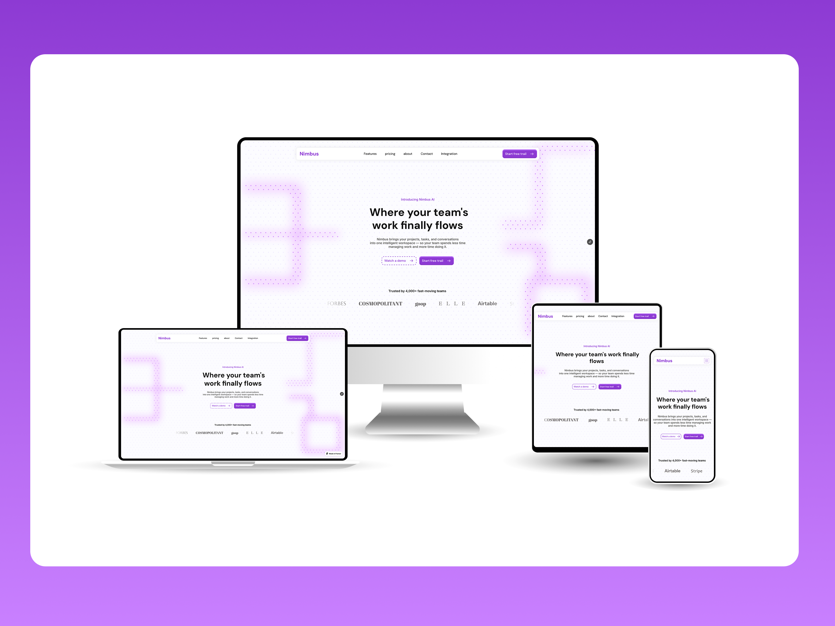 Nimbusa — Free AI Website Template by Pradap Singh — Free SaaS Template for Framer by Pradap Singh preview