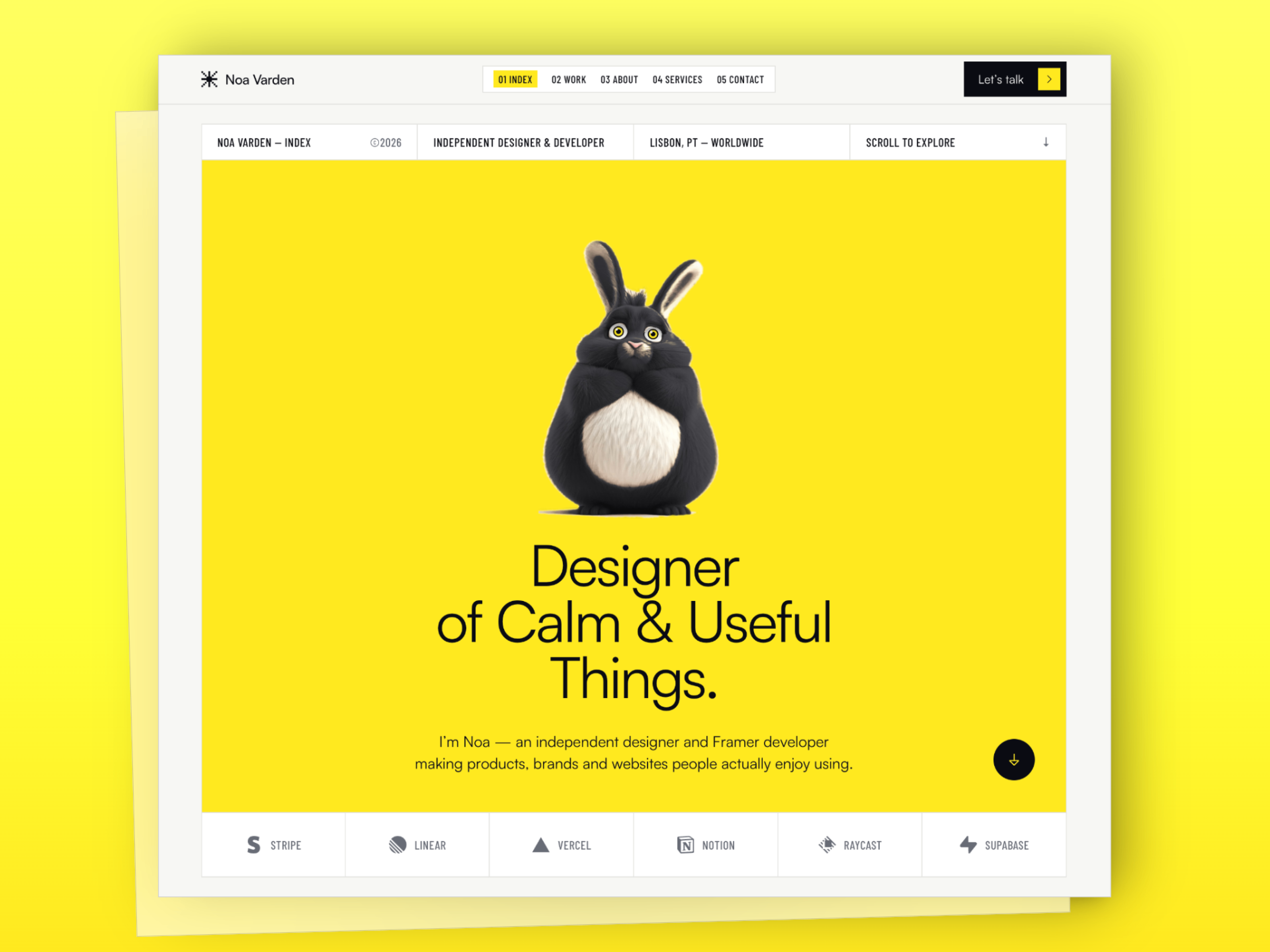 Noa Folio — Free Portfolio Template for Framer preview
