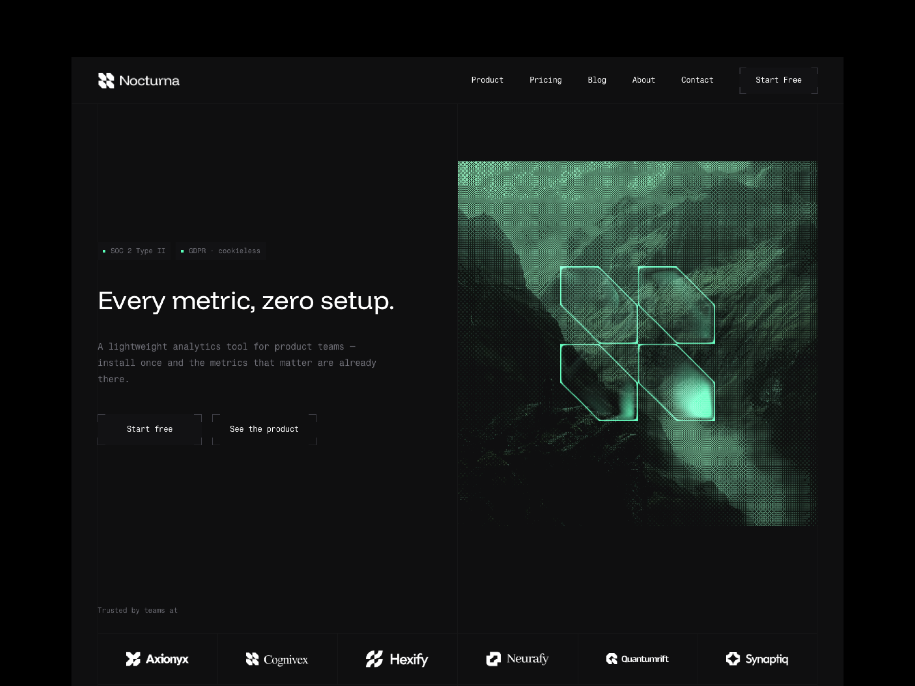 Nocturna: Free AI Website Template by Berci Hazman — Free SaaS Framer Template preview