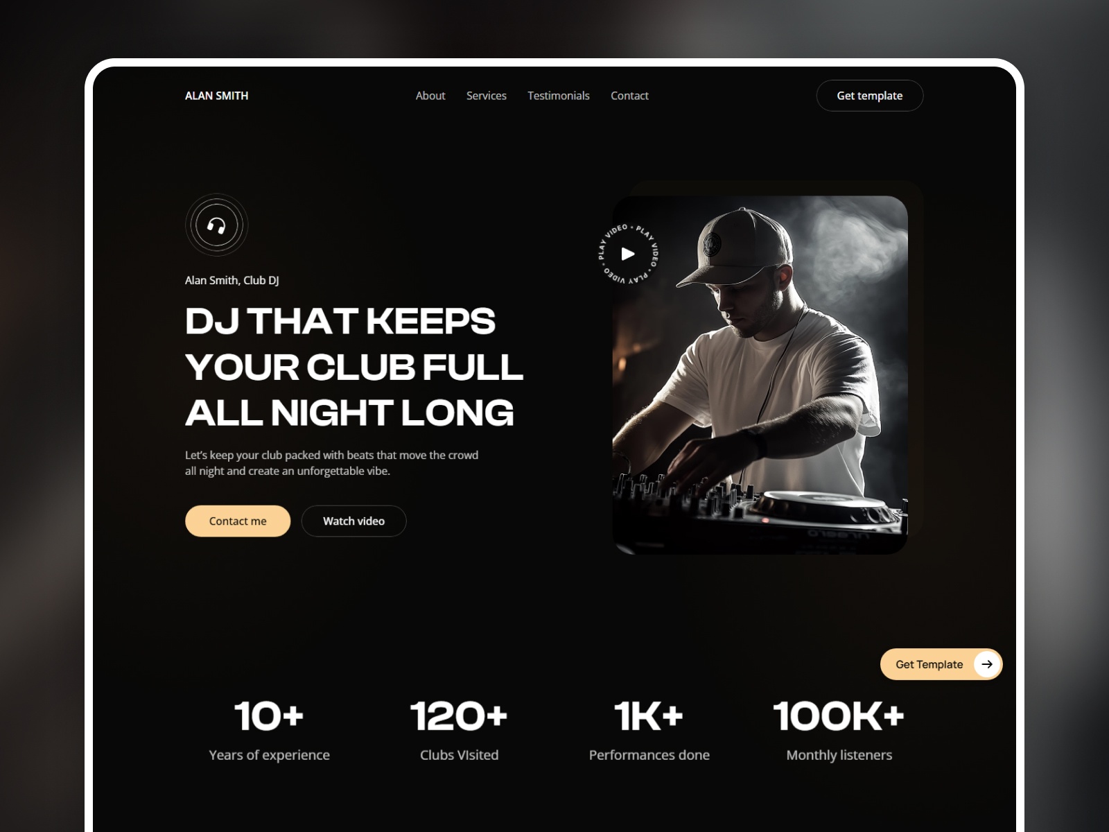 NOCTURNE CLUB — Free Bar &amp; Club Website Template by Nasim Azam — Free Events Template for Framer by Nasim Azam preview
