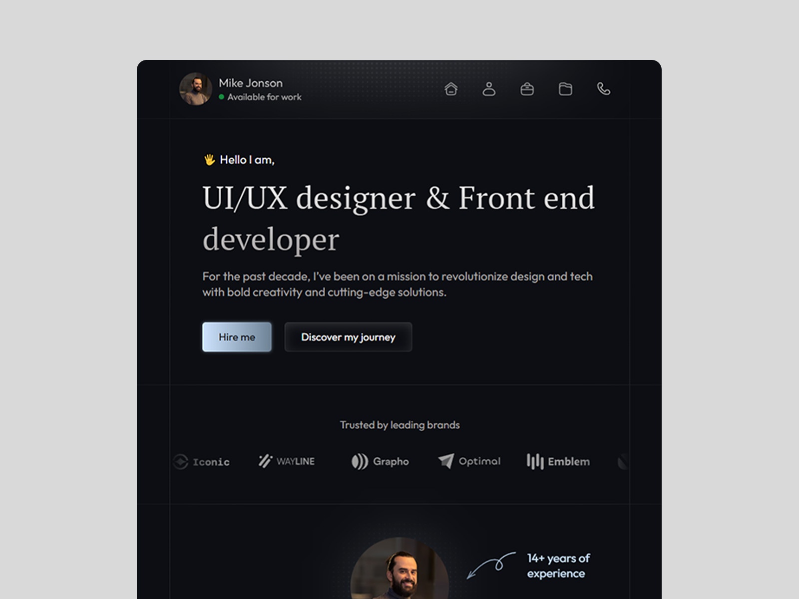 Nocturne Fr: Free Portfolio Website Template by Edi Priatama — Free Dental Framer Template preview